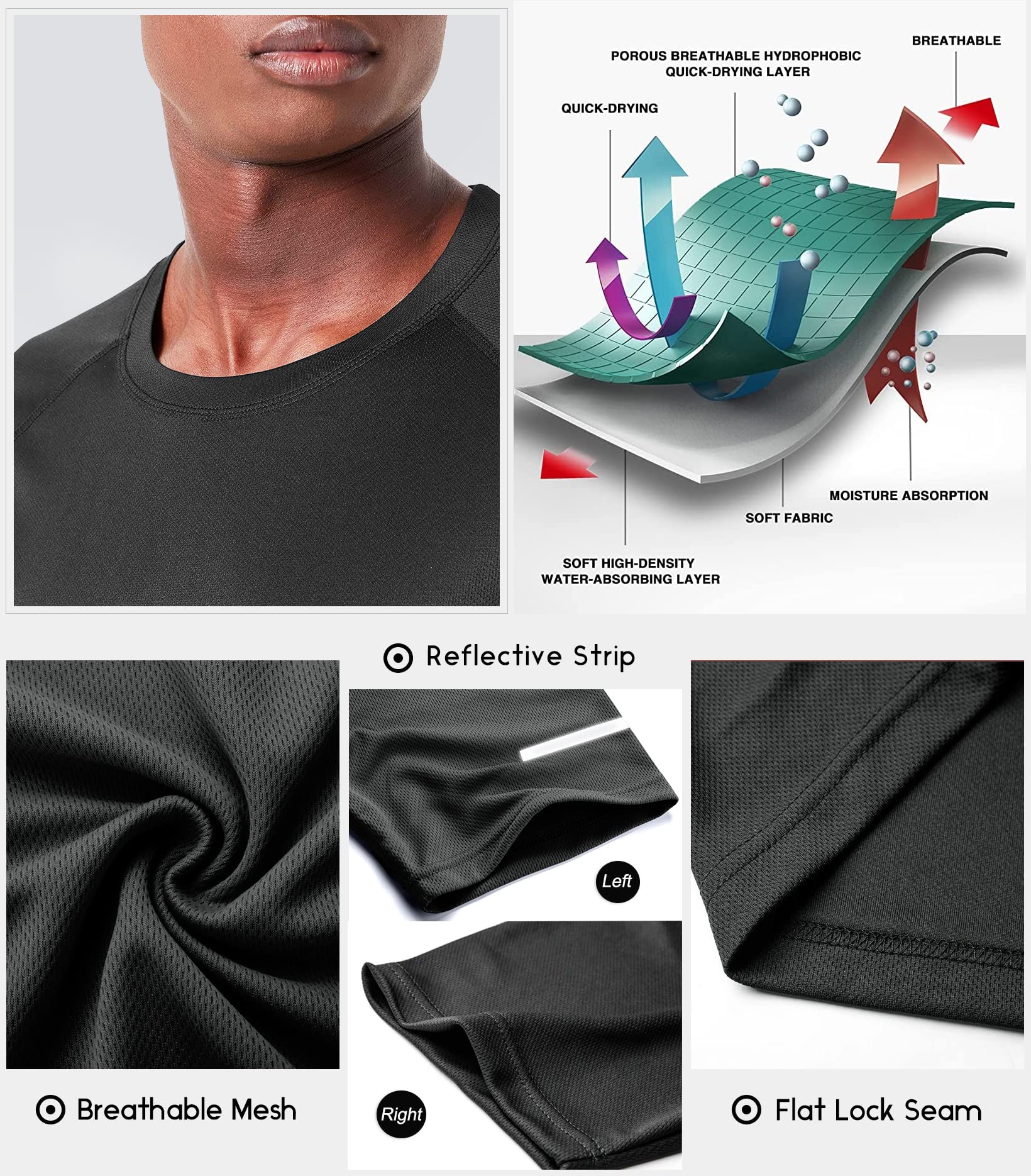 Boyzn Paquete de 1 o 3 camisas entrenamiento para hombre manga corta que camisetas absorben la humedad deportivas gimnasio atléticas