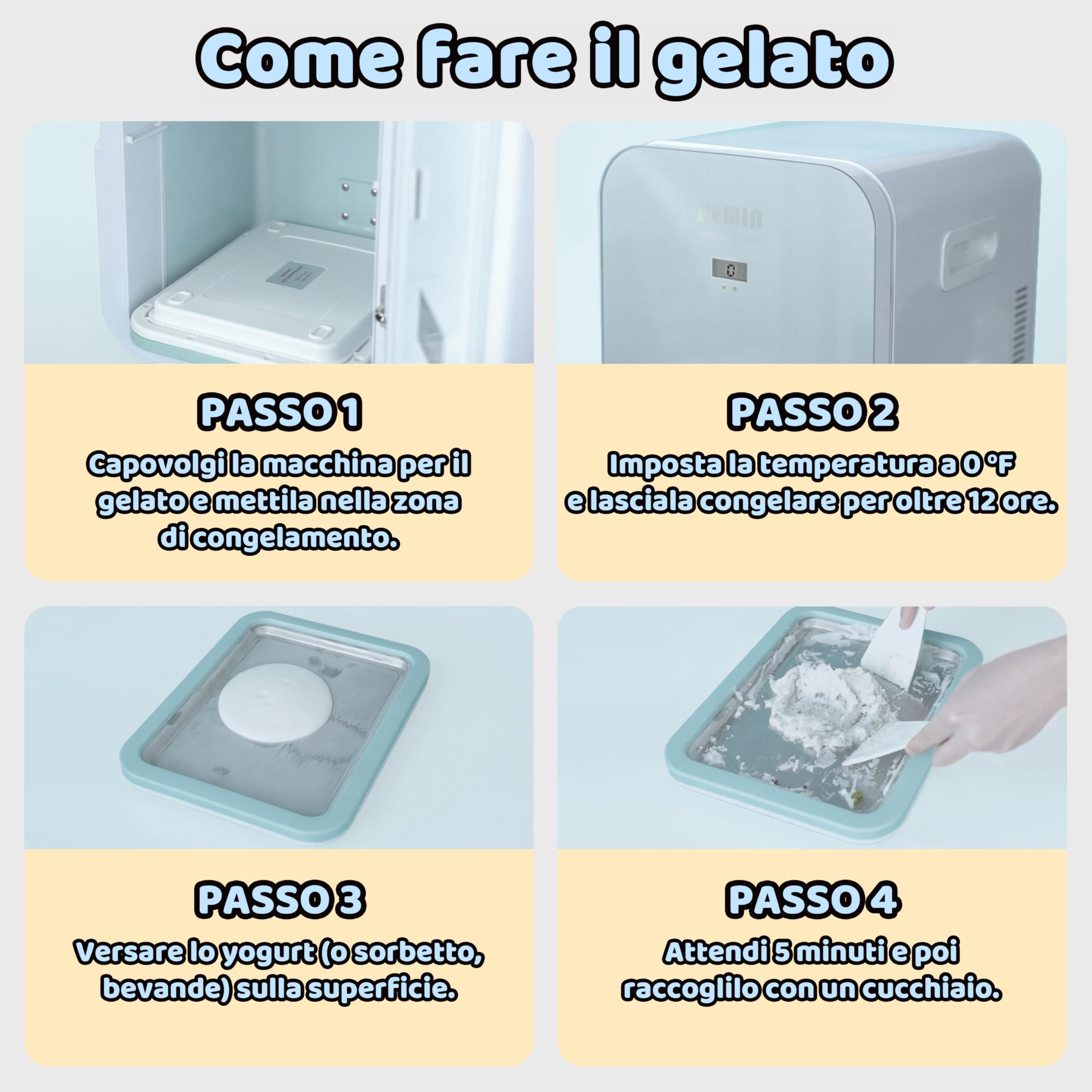 JoyMech Rolled Ice Cream Maker, Piastra Gelato Roll, Ice Cream Roll Machine, Piastra Fredda per Gelato, Dotata di 2 Spatole, Perfetta per Gelato Rotolato Fatto in Casa e Yogurt Freddo (Verde)