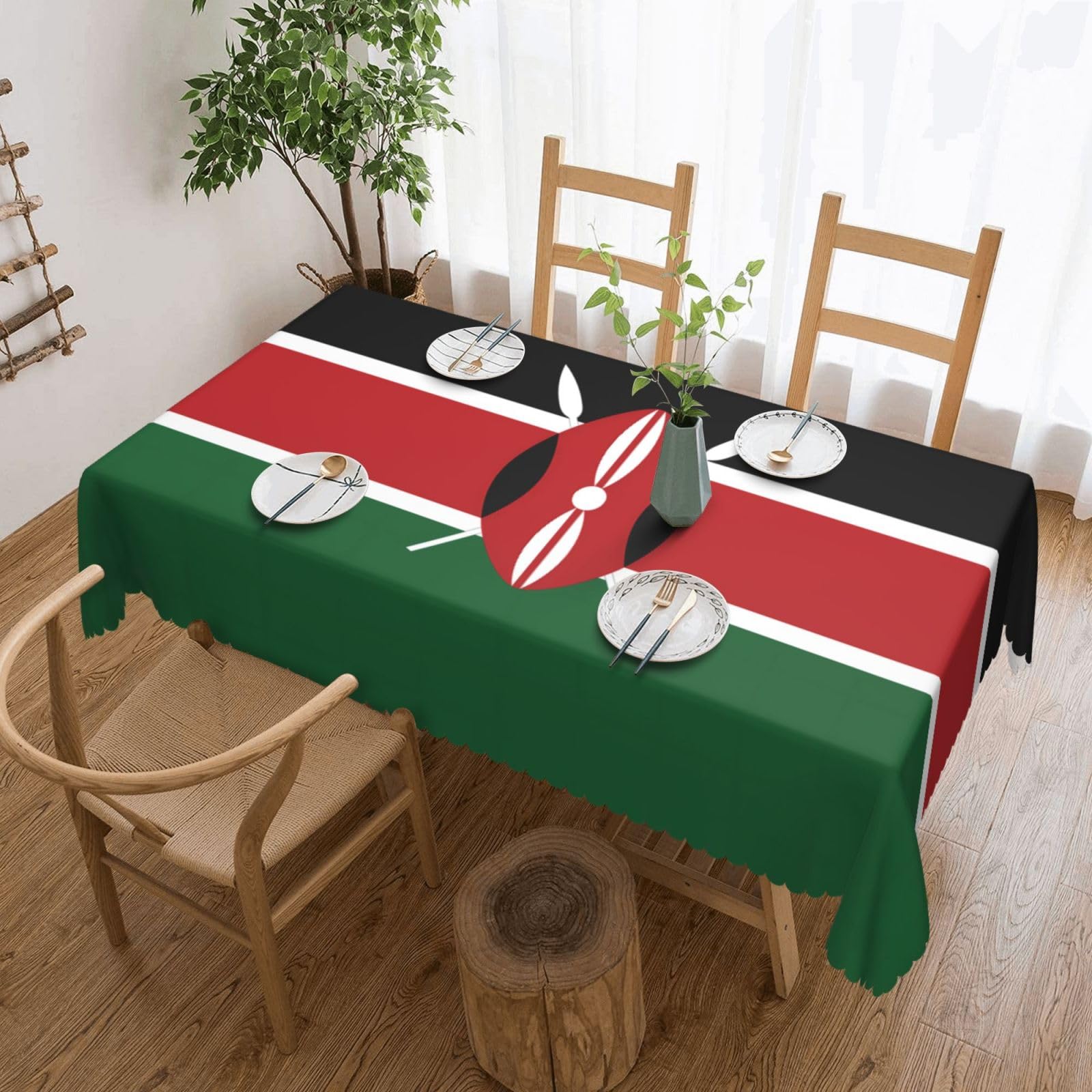 MROWYC Flag of Kenya Printed tablecloths are suitable for hotels, picnics, and parties, and can effectively protect the tabletop