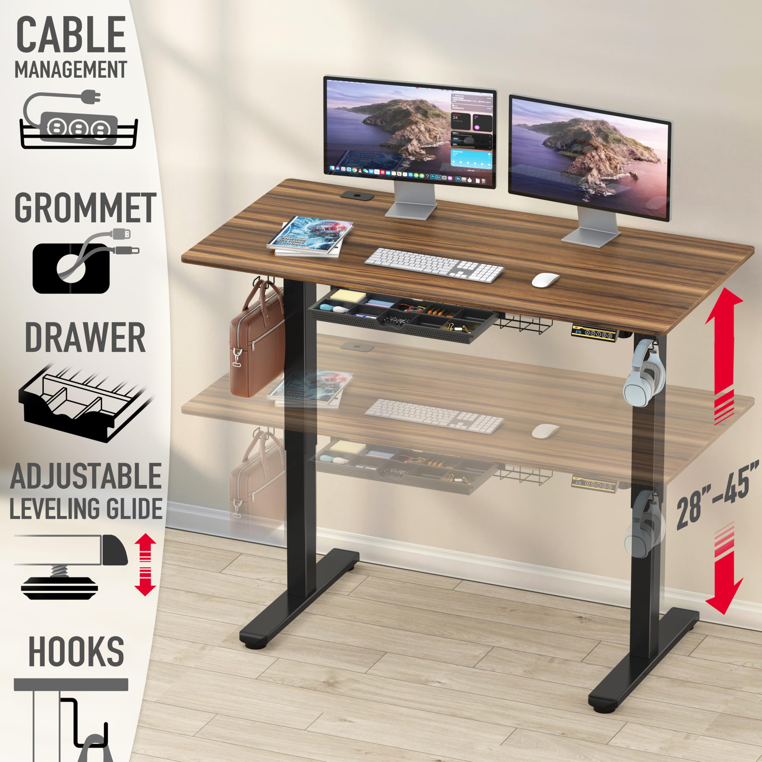 Amazon.com: SHW 55 x 28 Inches Electric Height Adjustable Standing