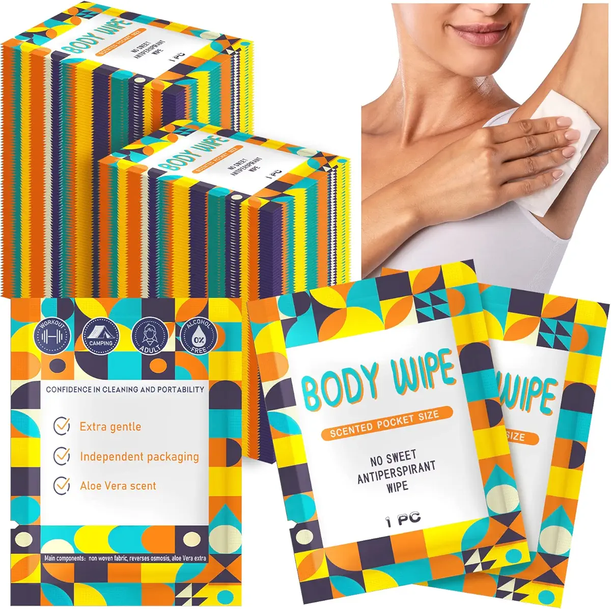 Weewooday 300 Pieces Individually Wrapped Wipes for Travel Facial Cleansing Wipes Aloe Flavor Wipes Moisturizing Travel Wet Wipes Natural Wipes Travel Hand Face Body Cleaning Wipes for Adults