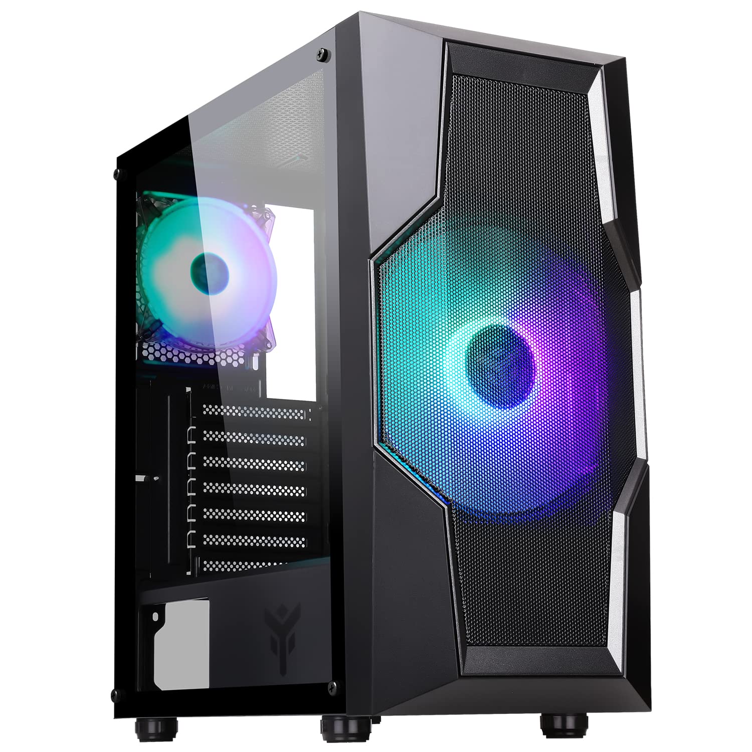 Itek Case OXYGEN Gaming Middle Tower, 20 cm e 12- cm ARGB Fan, USB3, Pannello Laterale in Vetro Temperato
