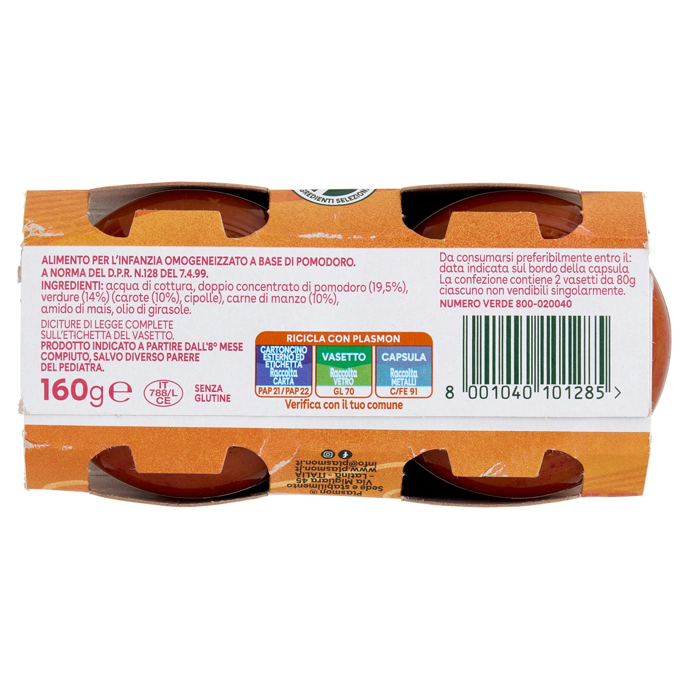 Plasmon Sughetto - Ragù di Manzo 2x80g (12 Confezioni)