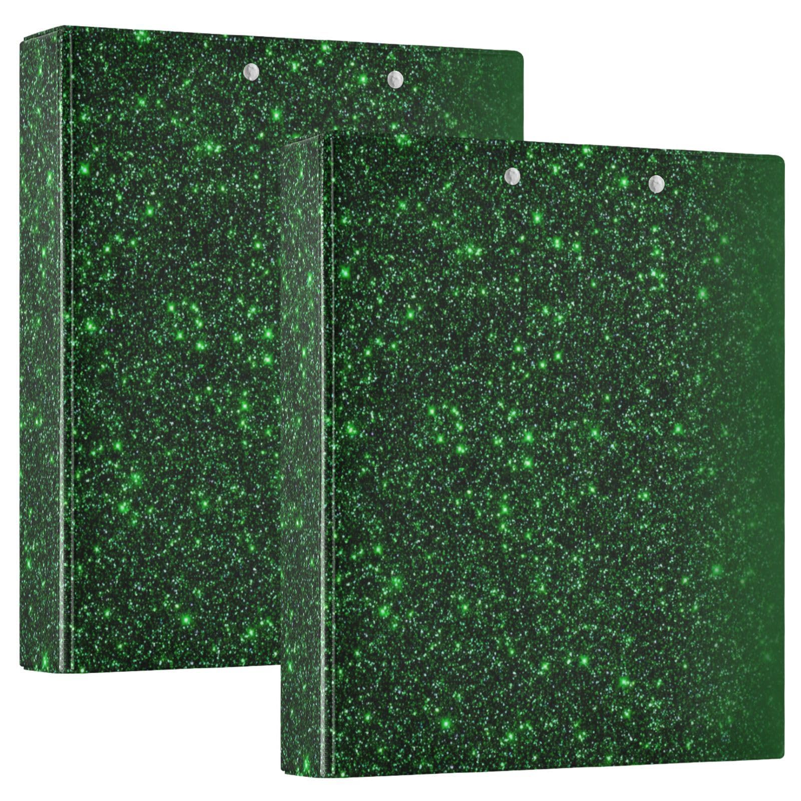 Raccoglitore di materiale scolastico da 1 e mezzo pollice con glitter verdi