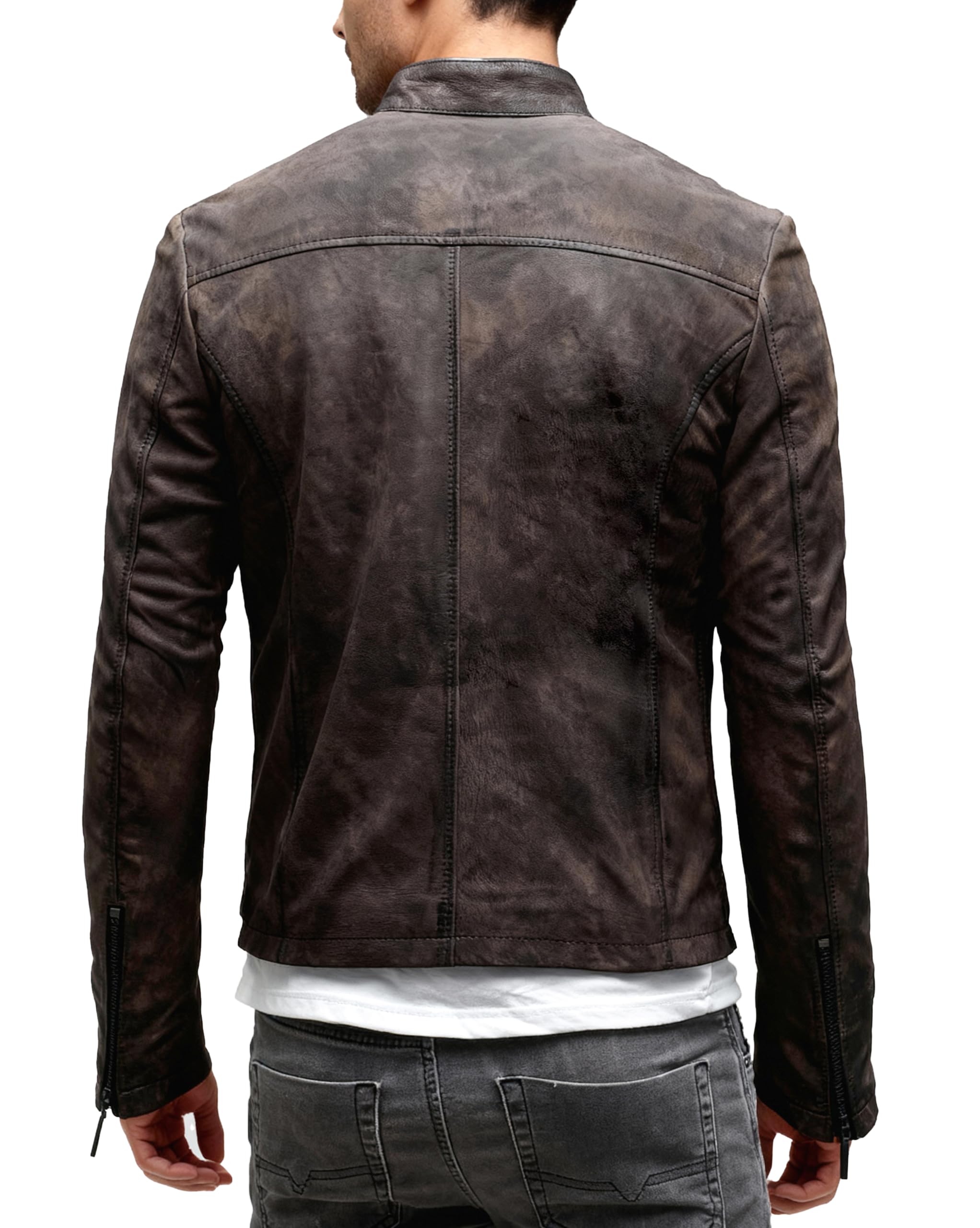 Crone - Chaqueta de cuero Epic Cleane Basic para hombre, en diferentes variantes y colores