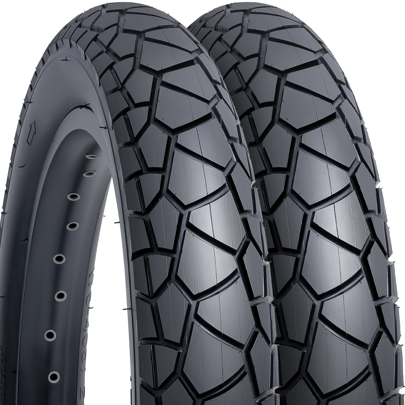 YUNSCM 2-PCS 20x3.0/76-406 E-Bike Fat Tires Compatible with Electric Bike 20 X 3 All-Terrain Directional Tread Bicycle Tires