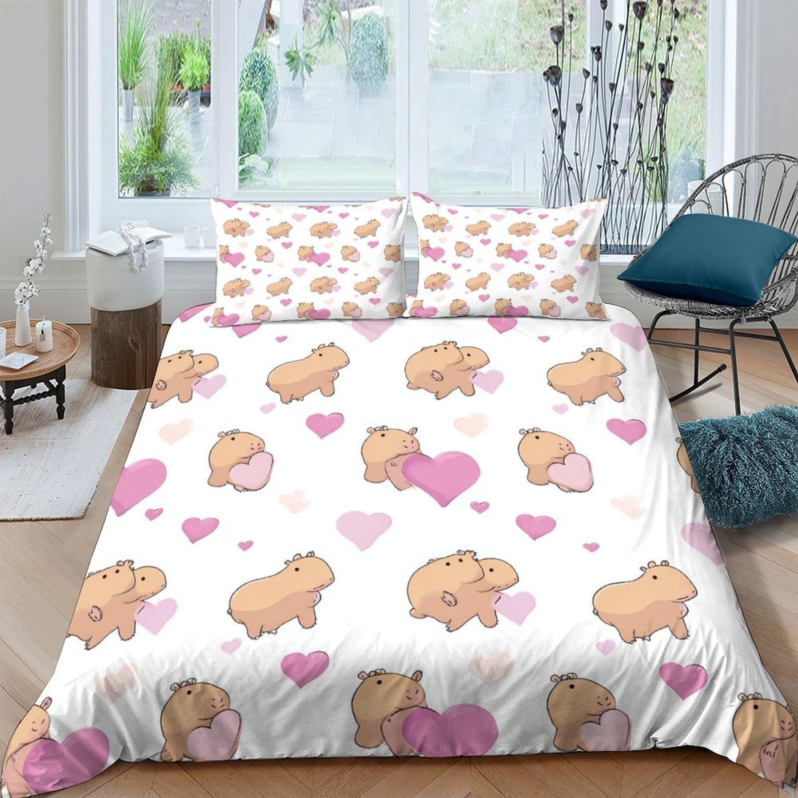 3D Printed Guinea Pig Quilt Cover, Microfiber Duvet Cover Hidden Zipper for