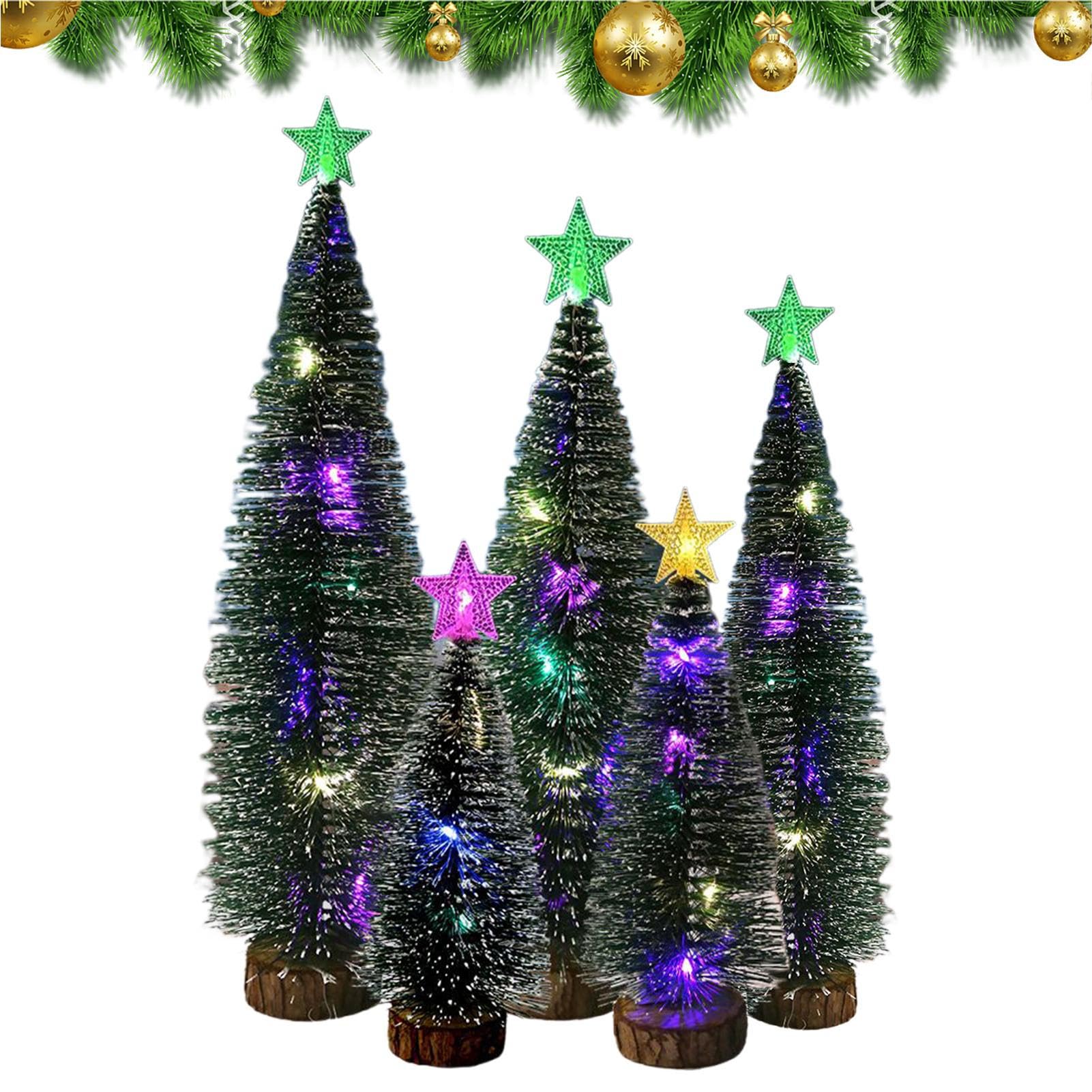 Mini Árbol de Navidad de Mesa 5 Piezas Decoración Estacional con Luces