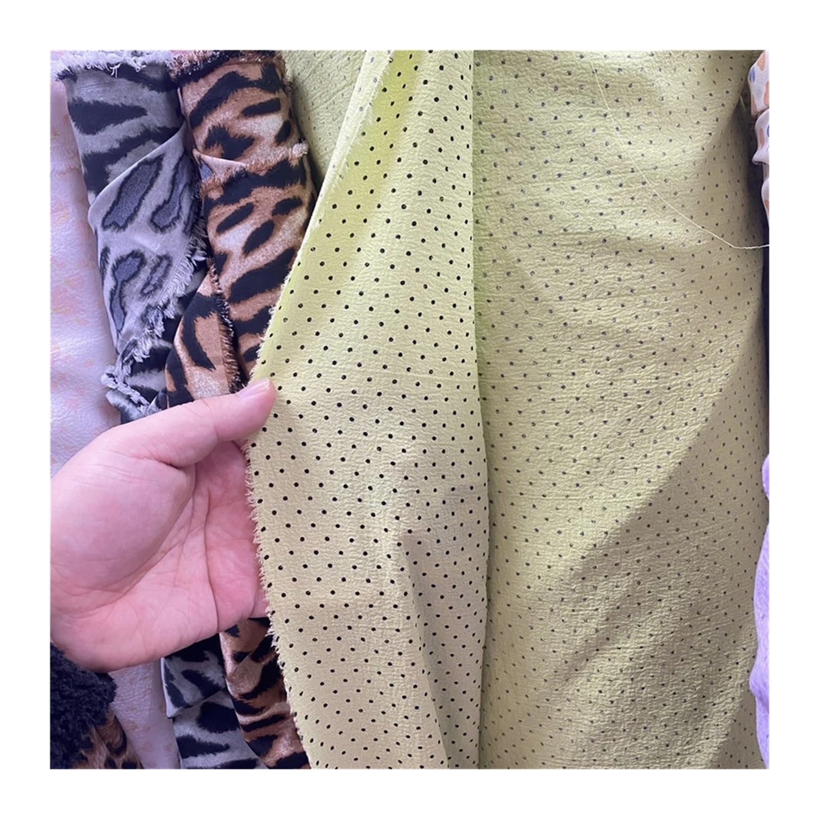 Polka Dot Fabric Multicolor Multiple Sizes for Clothing Crafts(Color4,Length 1.5 Meters)