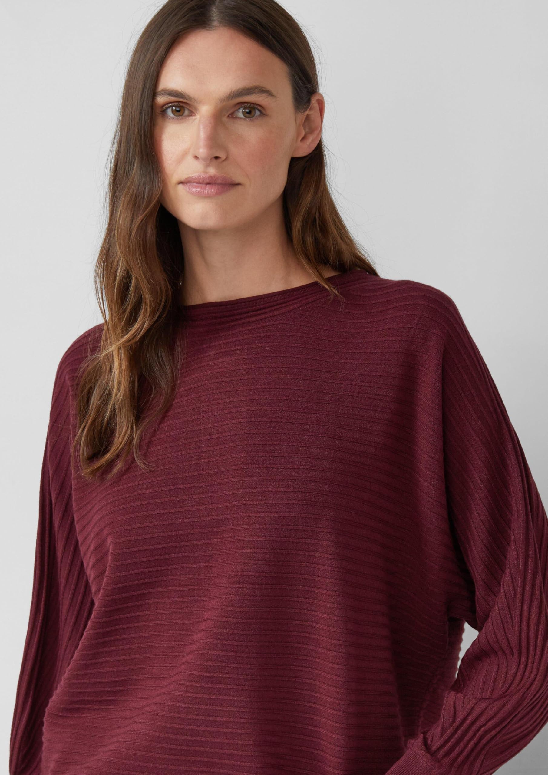 s.Oliver Pullover in Rippstruktur mit Fledermausärmeln
