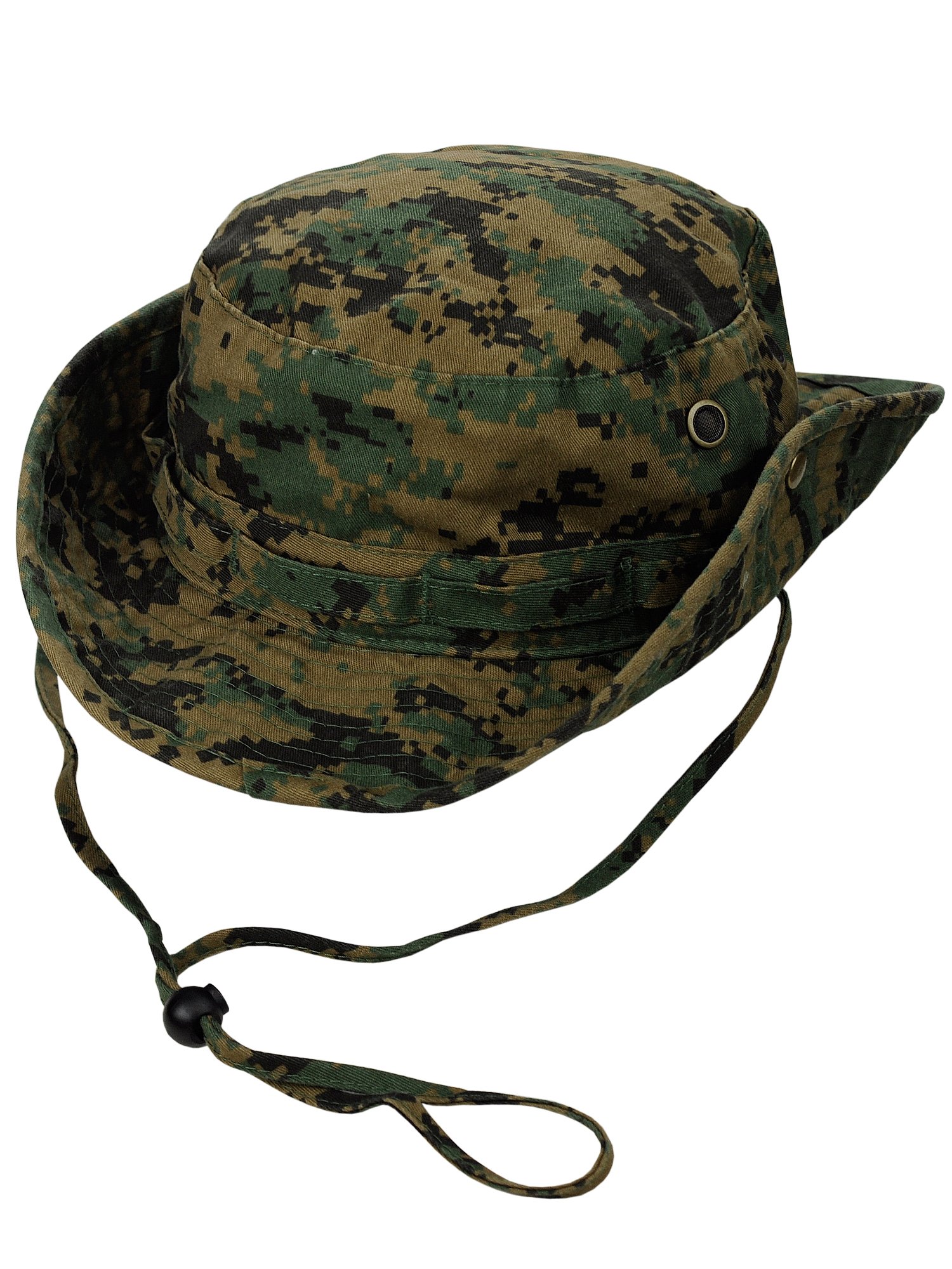 MG Men's Washed Cotton Twill Chin Cord Outdoor Hunting Hat, Woodland Digitial, XL