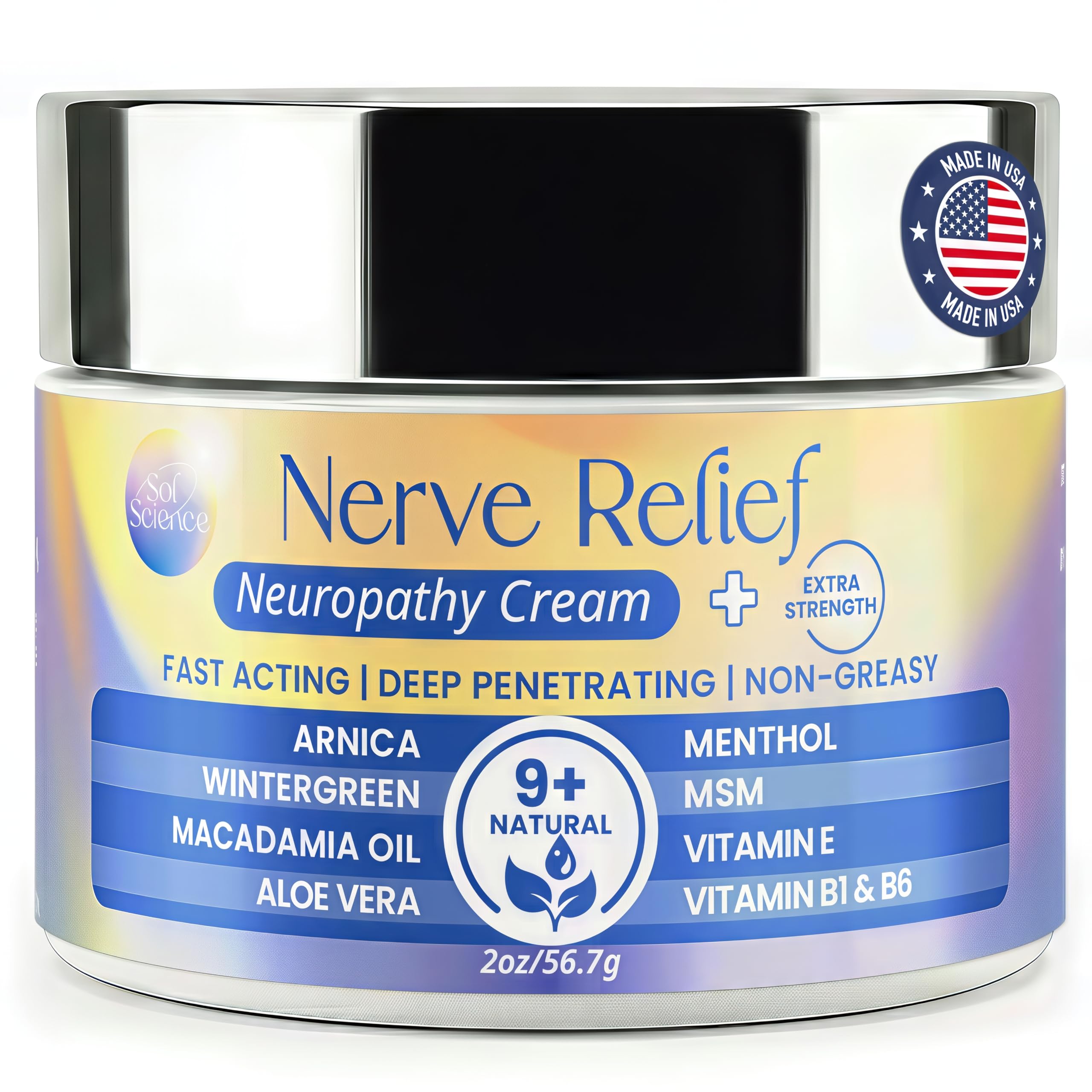 PURPLE CANYON Nerve Pain Relief Cream for Neuropathy – for Feet & Legs | MSM, Arnica, Alpha Lipoic Acid | Fast-Absorbing, Non-Greasy Formula | 2 oz