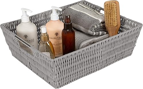 Miniatura 4 de Simplify Manijas tejidas de almacenamiento de estante de 15 x 13 x 5 pulgadas, para guardería, sala de juegos, juguetes, dormitorio, armario, ropa,