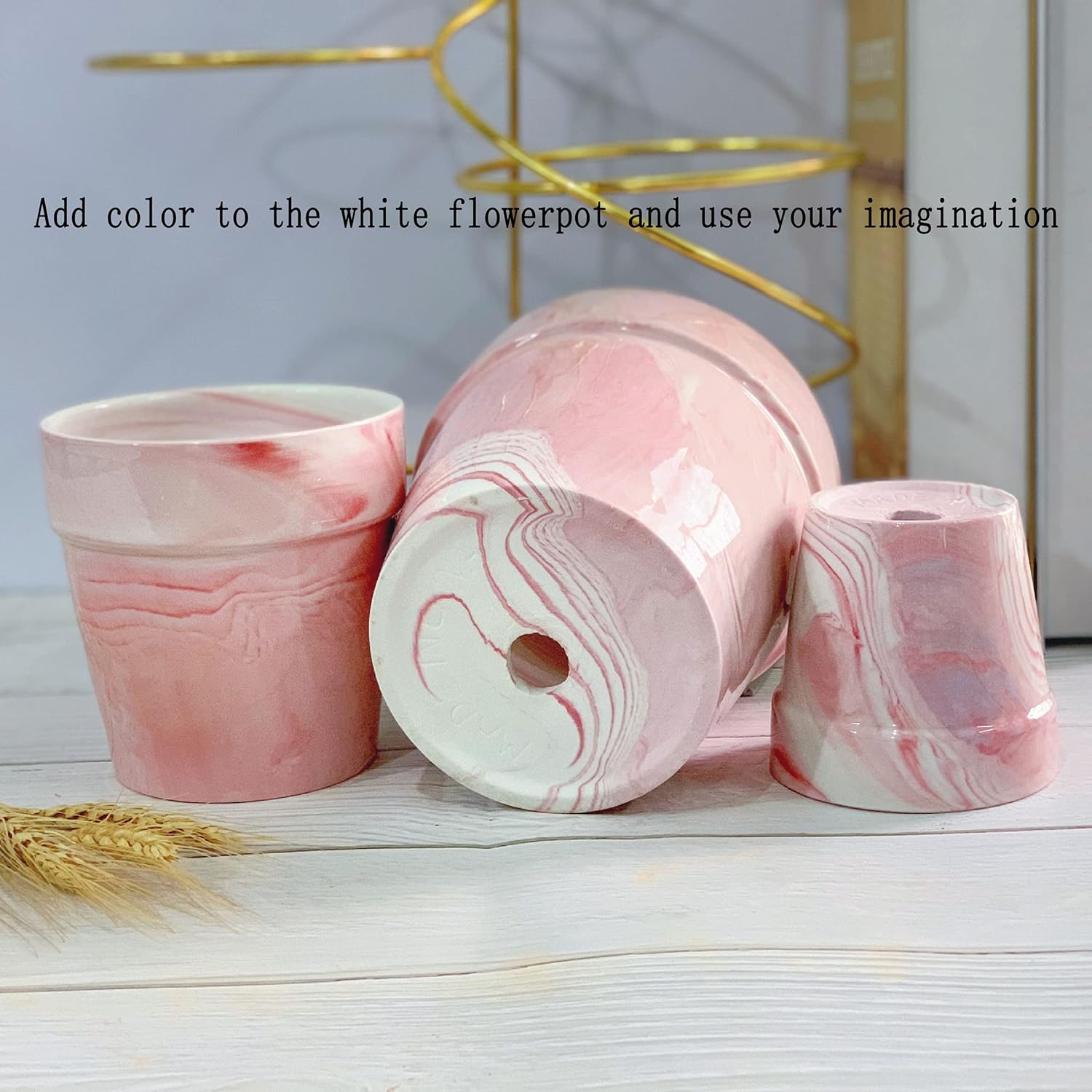 3 inch Clay pots mini Craft Nursery Cactus Permeable Succulent Pottery pots DIY Home Office Desktop Window sill Decoration Wedding-White (40)