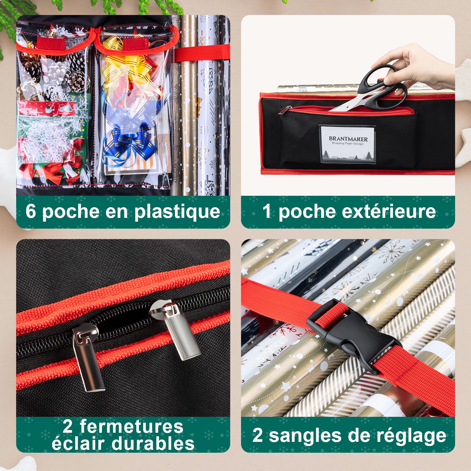 Contenitore/cesto per carta igienica, 12 rotoli, 33 x 45 x 16 cm, in tessuto e bambù, per scorta, bianco, Relaxdays | Leroy Merlin