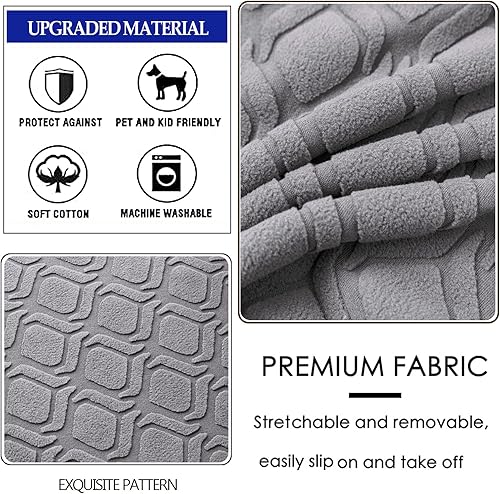 Miniatura 2 de Fundas para sillas de cocina, fundas para sillas de comedor, extraíbles y lavables, de jacquard Parsons (gris claro, juego de 6)