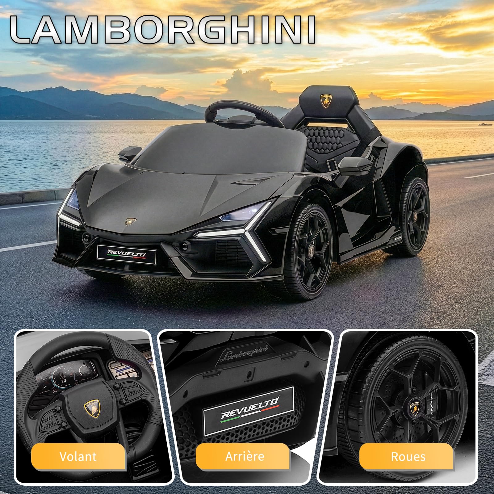 LALAHO Voiture électrique Enfants de Lamborghini 12 V