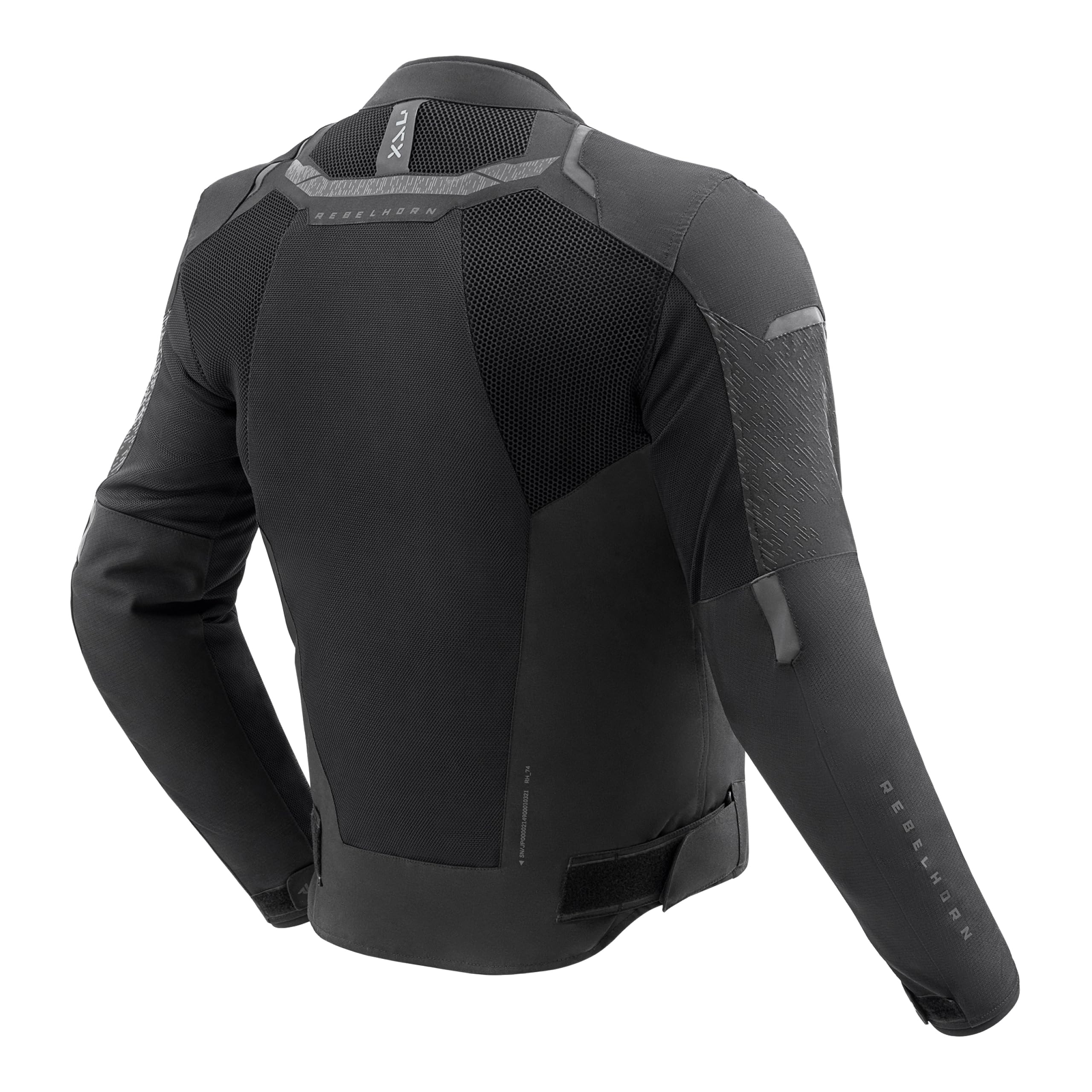 REBELHORN Jax Giacca da Moto Uomo | Tessile | Protezioni per Gomiti, Spalle e Schiena Livello 2 | Membrana Humax Rimovibile | Grandi Pannelli di Ventilazione a Rete | Taglie fino a 10XL