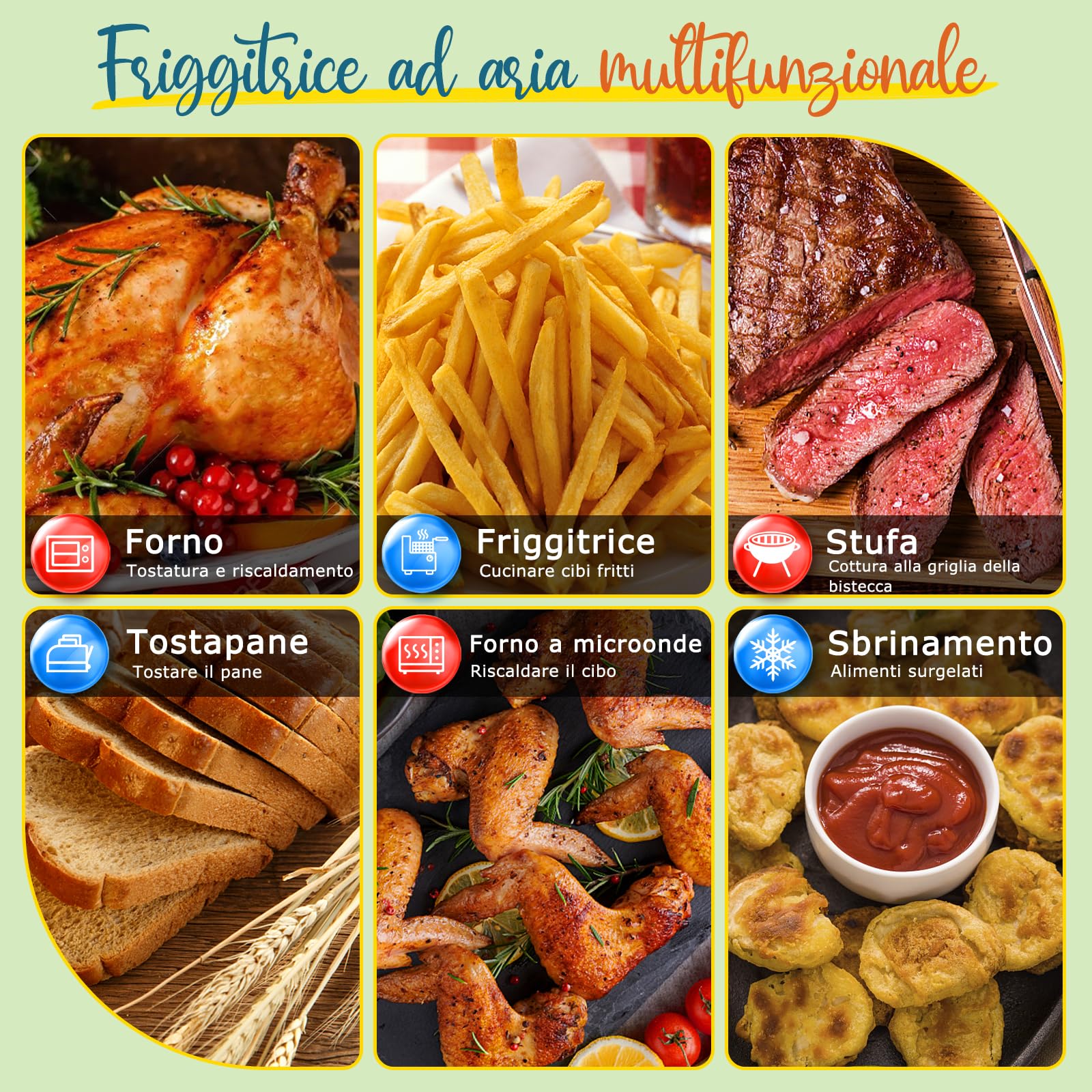 Aigostar Friggitrice ad Aria 7L Smart 1900W - WiFi/App con Ricette, 7 Programmi, Schermo LED Touch, Circolazione Aria 360°, Cottura Senza Olio, Cestello Rimovibile Lavabile in Lavastoviglie, bianco