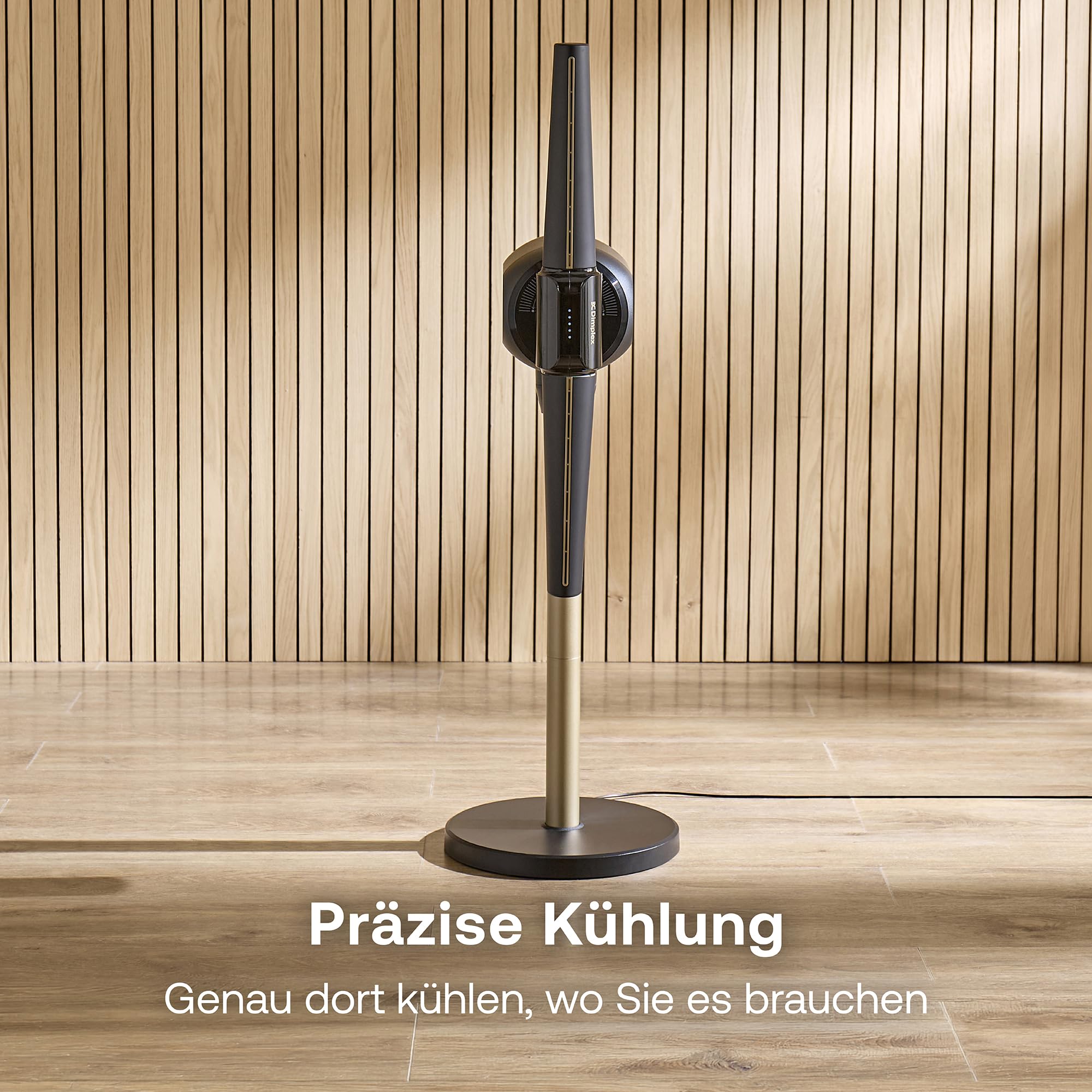 DIMPLEX FlexBlade Flügelloser Standventilator, Zwei-Wege-Kühlung 2×180°, Oszillierend 90°, 20m Reichweite, 36dB, Magnetische Fernbedienung, 5 Geschwindigkeitsstufen