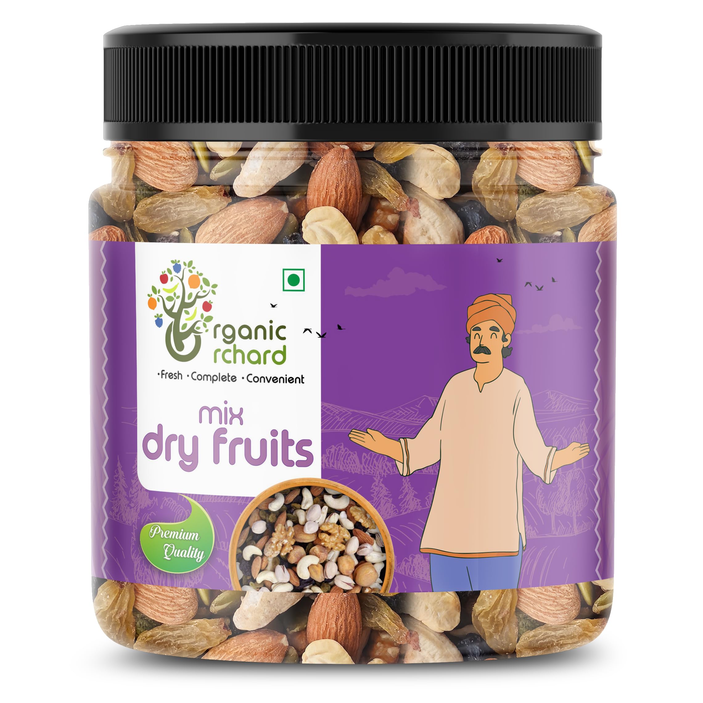 Organic Orchard Mix Dry Fruits and Nuts Cashew, Kishmish, Almonds, Apricot, Black Raisins, Anjeer, Walnut Kernels (Pack of 100 gram) (B0BRY3XG6L) Amazon Price History, Amazon Price Tracker