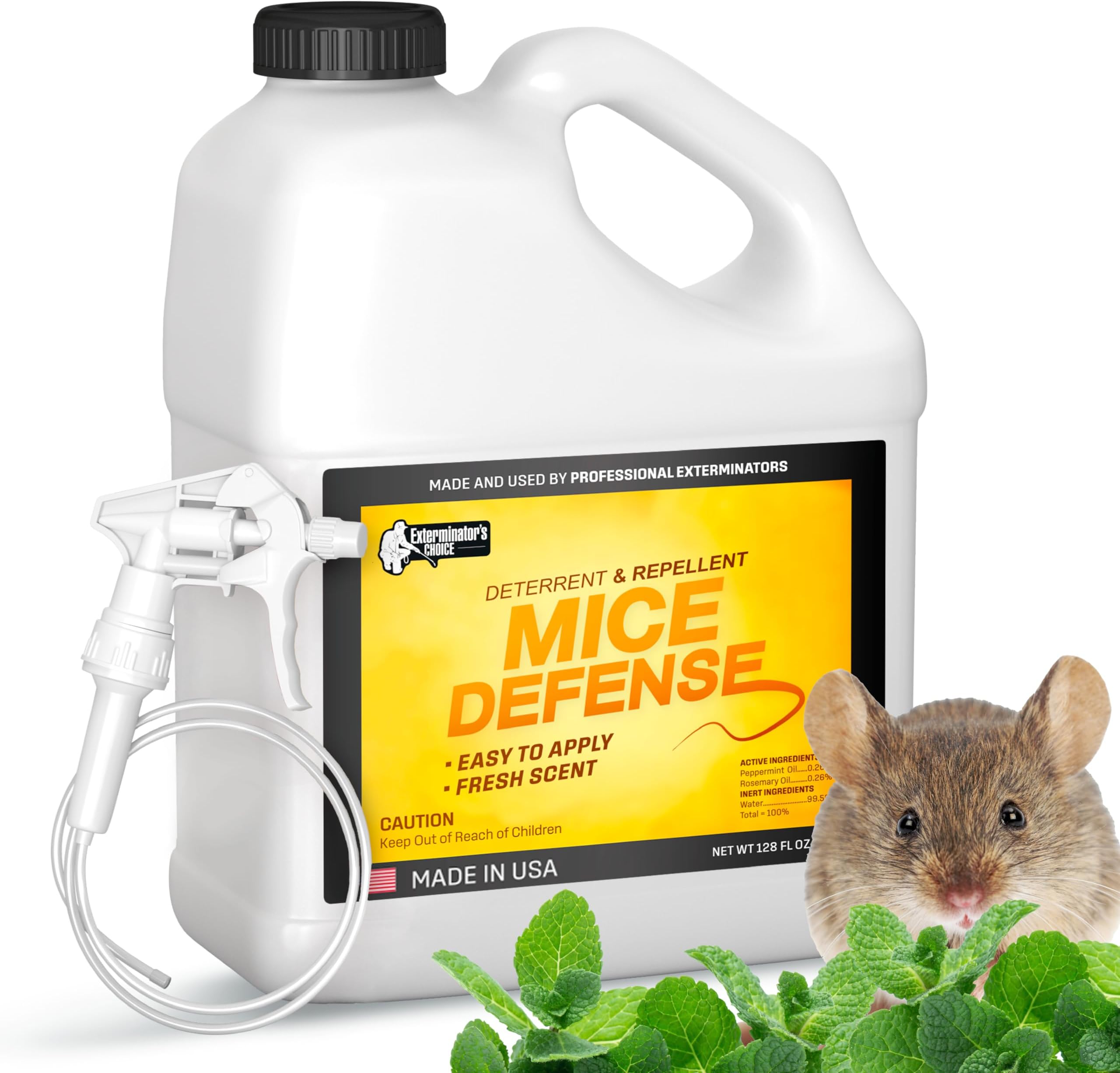 Mice Defense-All Natural-3.6L Spray-Repellent and Deterrent for all Mice|Rodent Pest Control