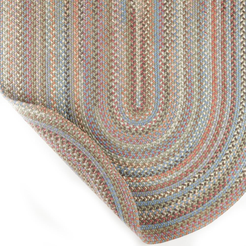 Cherry Hill Soft Wool Braided Rug - Woven Rug Made in USA - Seaweed Multi - 2' x 7' Oval Runner