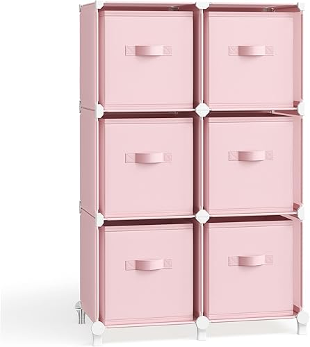 Miniatura 1 de SONGMICS Organizador de almacenamiento con cajas de almacenamiento, organizador de 6 cubos, 6 contenedores plegables de tela no tejida,