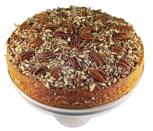 Andy Anand Keto Fresh Baked Gourmet Caramel Pecan Cake de 9 pulgadas, sin azúcar, increíblemente delicioso y decadente. Perfecto para los amantes de