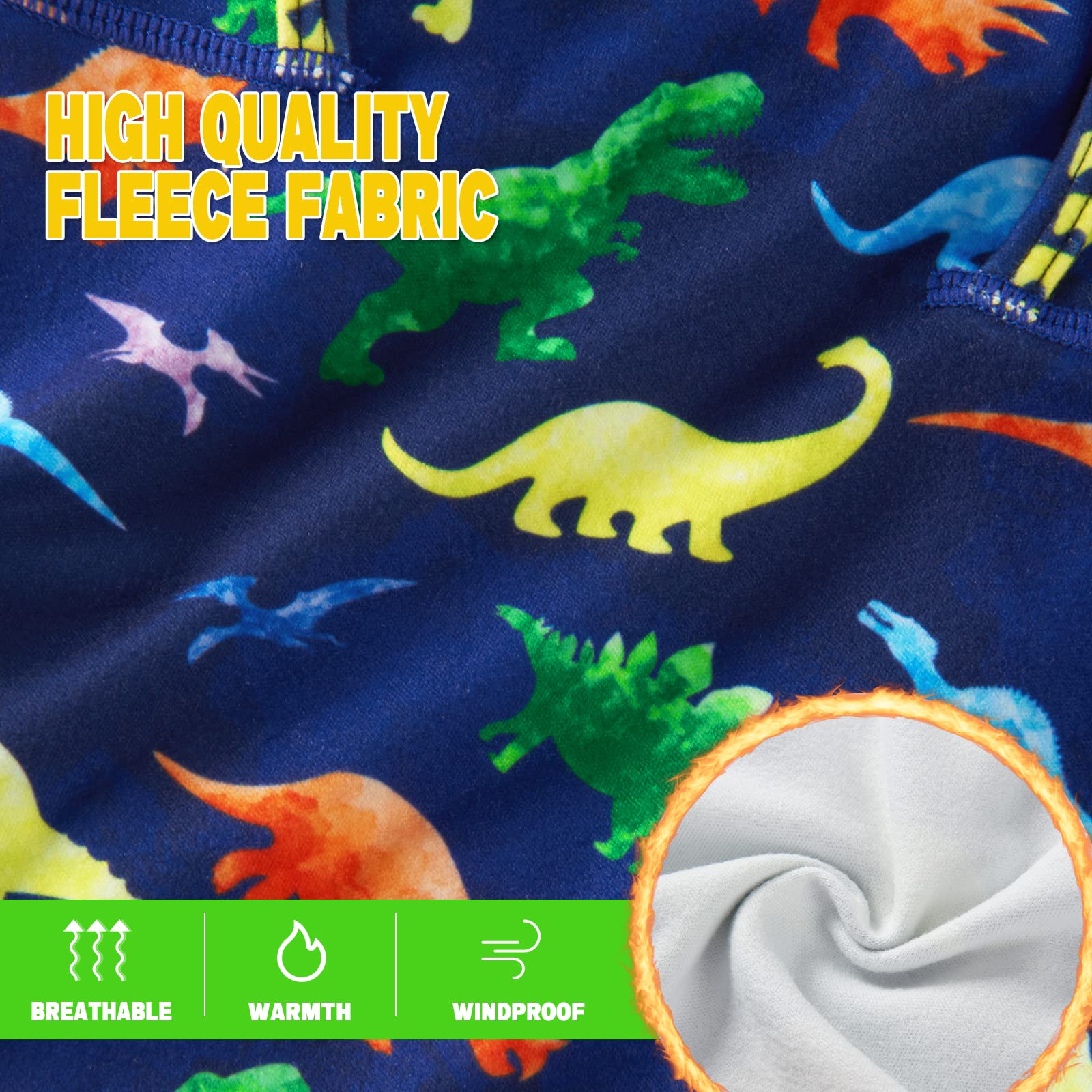 Cagoule coupe-vent motif dinosaures pour enfants, cache-cou pour garçons et filles