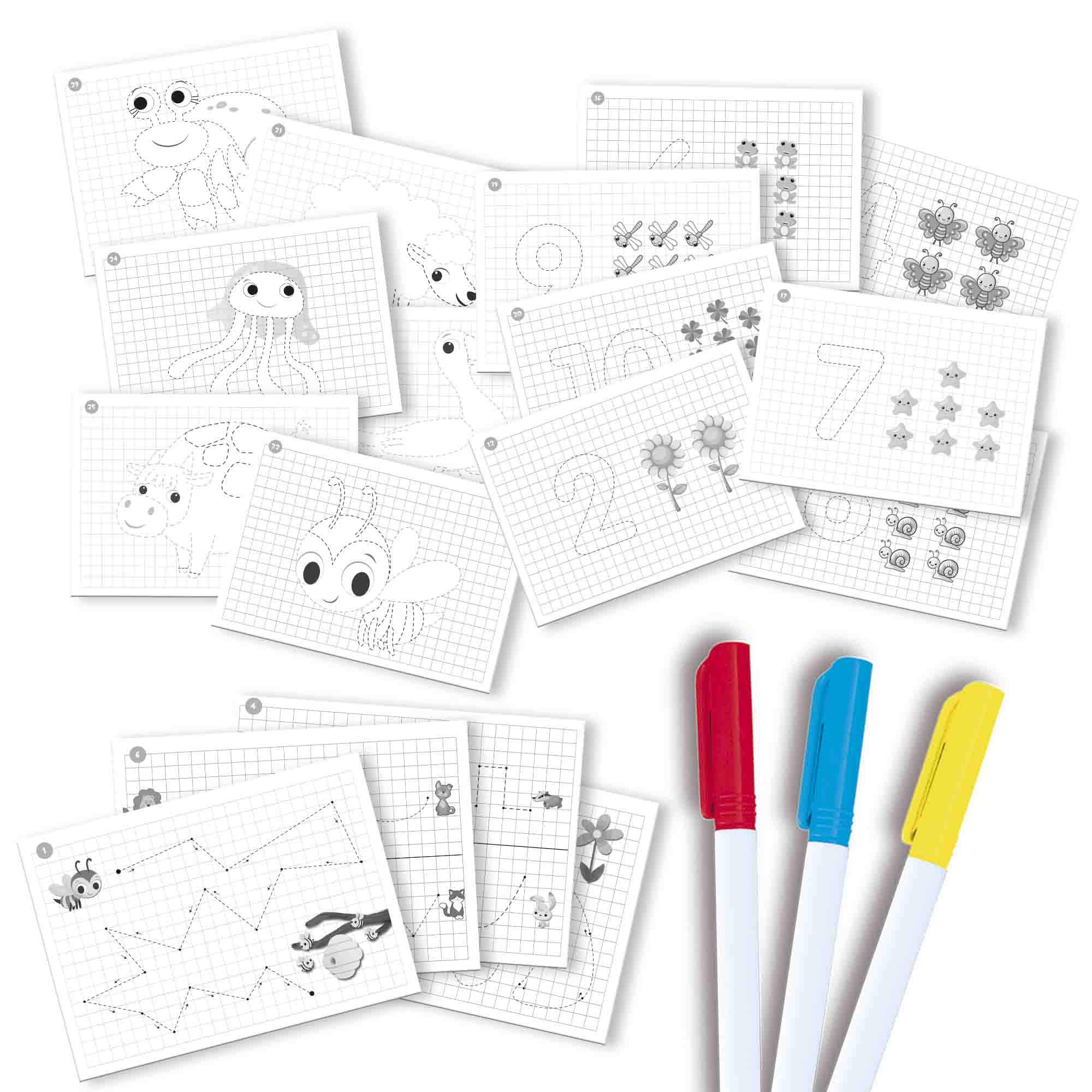 Liscianigiochi - Carotina Pizarra LED con fichas didácticas - Juego educativo preescolar para niños a partir de 3 años