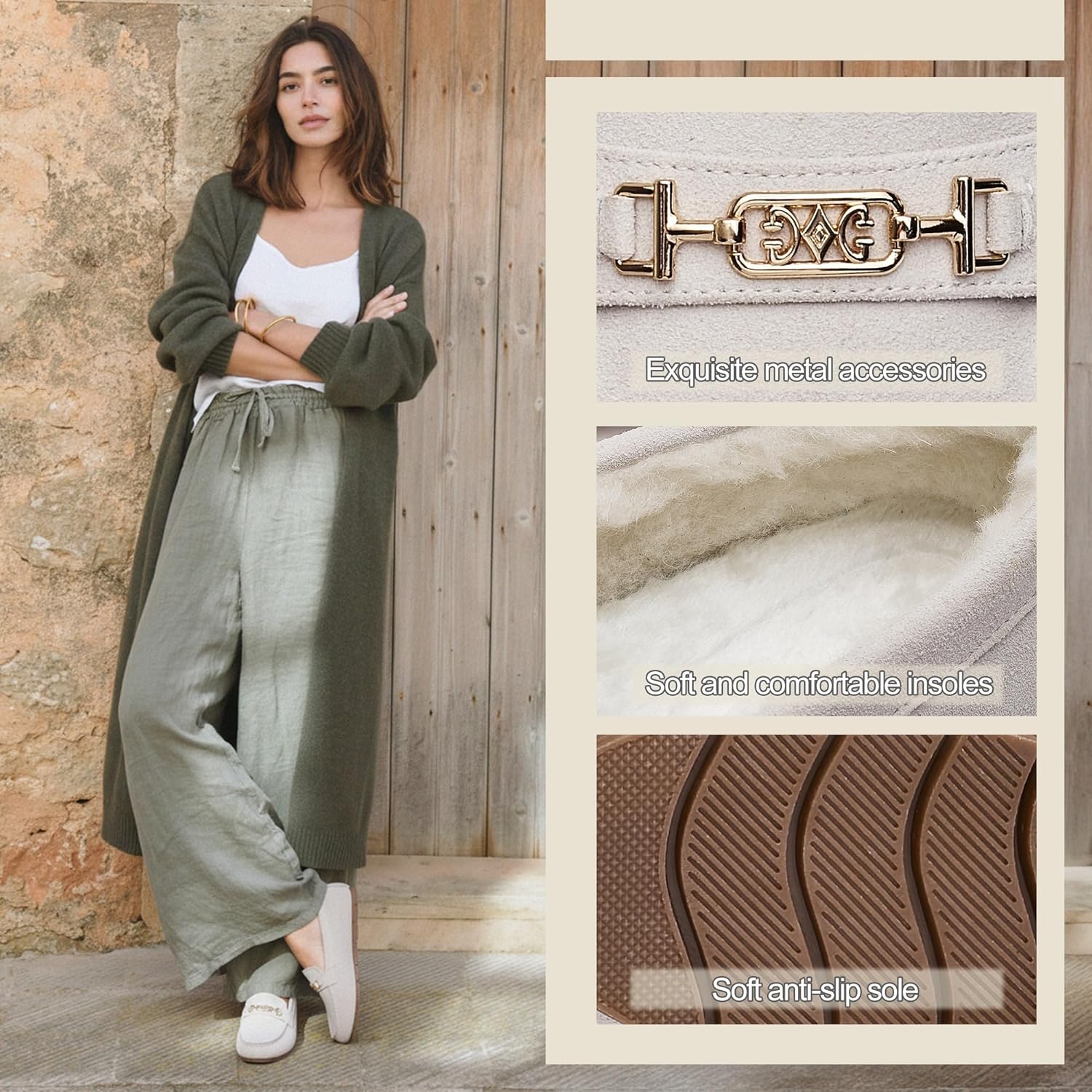 DeYashopin Women's Loafer Shoes Leisure Slip On Work Shoes Comfort Walking Flats - Image 4