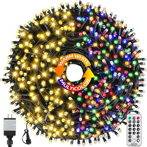Miniatura 12 de 1000 luces LED de Navidad de 328 pies para interiores y exteriores, 8 modos para decoración de fiesta de árbol de Navidad, 100% certificación UL