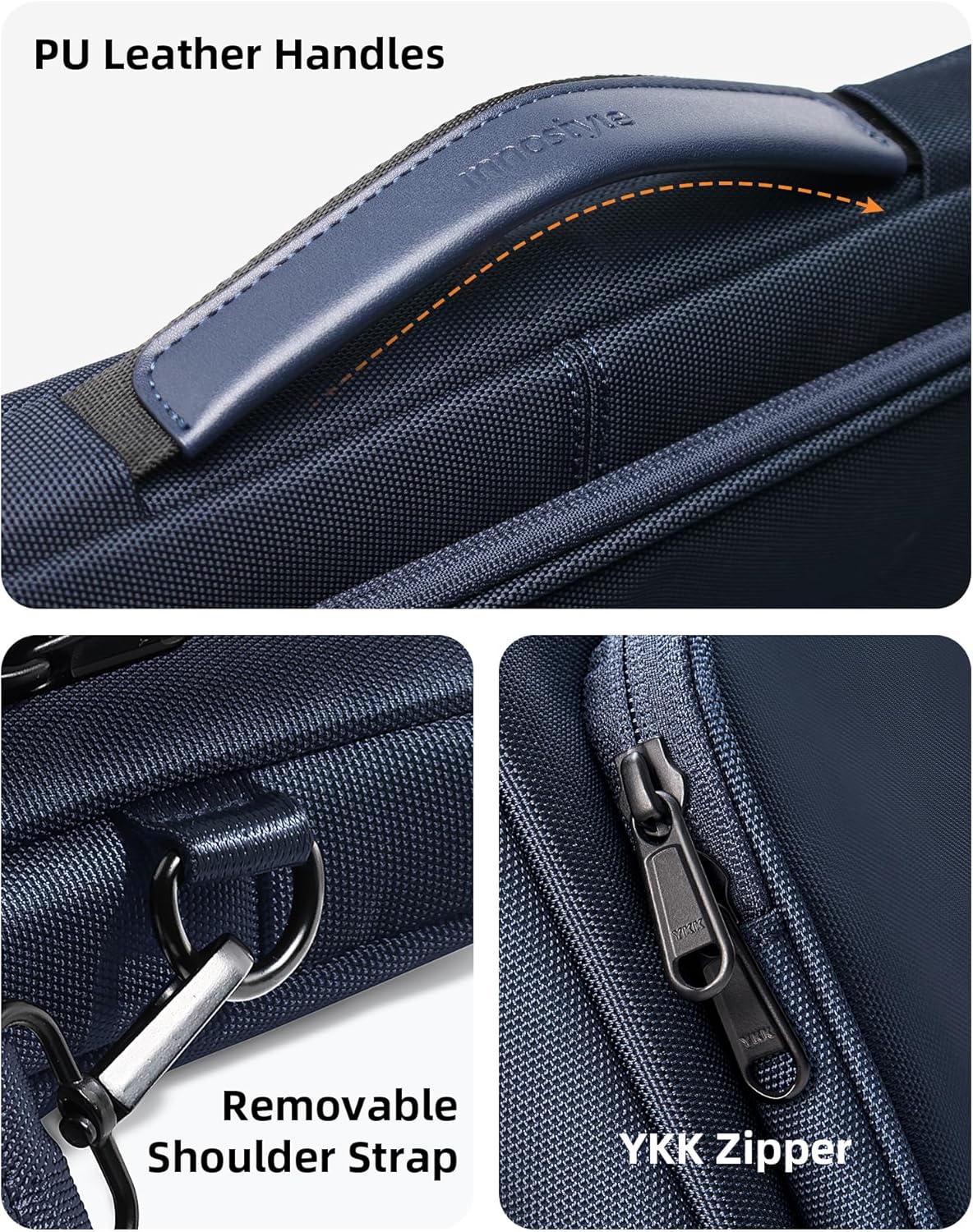 360 Protective Laptop Detachable Shoulder Bag, Computer Bag Compatible with MacBook Pro, HP, Dell, Lenovo, ASUS (Blue, 14 inch)