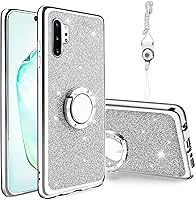 Vista 13 de Funda para Samsung Note 20 5G, Galaxy Note 20, protector a prueba de golpes con correa de cordón y anillo para niñas y mujeres, con purpurina