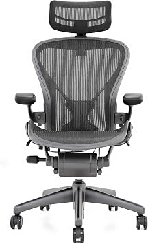 Aeron Chair by Herman Miller - Highly Adjustable Graphite Frame - with PostureFit - Carbon Classic (Medium)