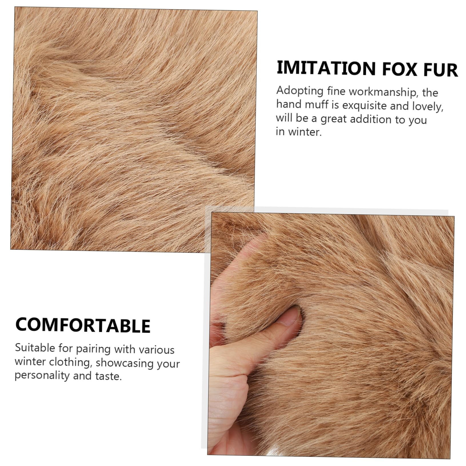 Gatuida Hand Warming Pouch Women's Hand Warmer Muff Portable Warmer Muff Winter Accessory Imitation Fur Handbag