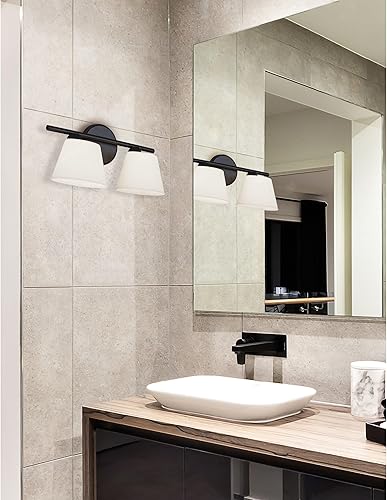 Miniatura 3 de Envoy - Aplique de pared con 1 luz, color negro mate, pantalla de cristal ópalo