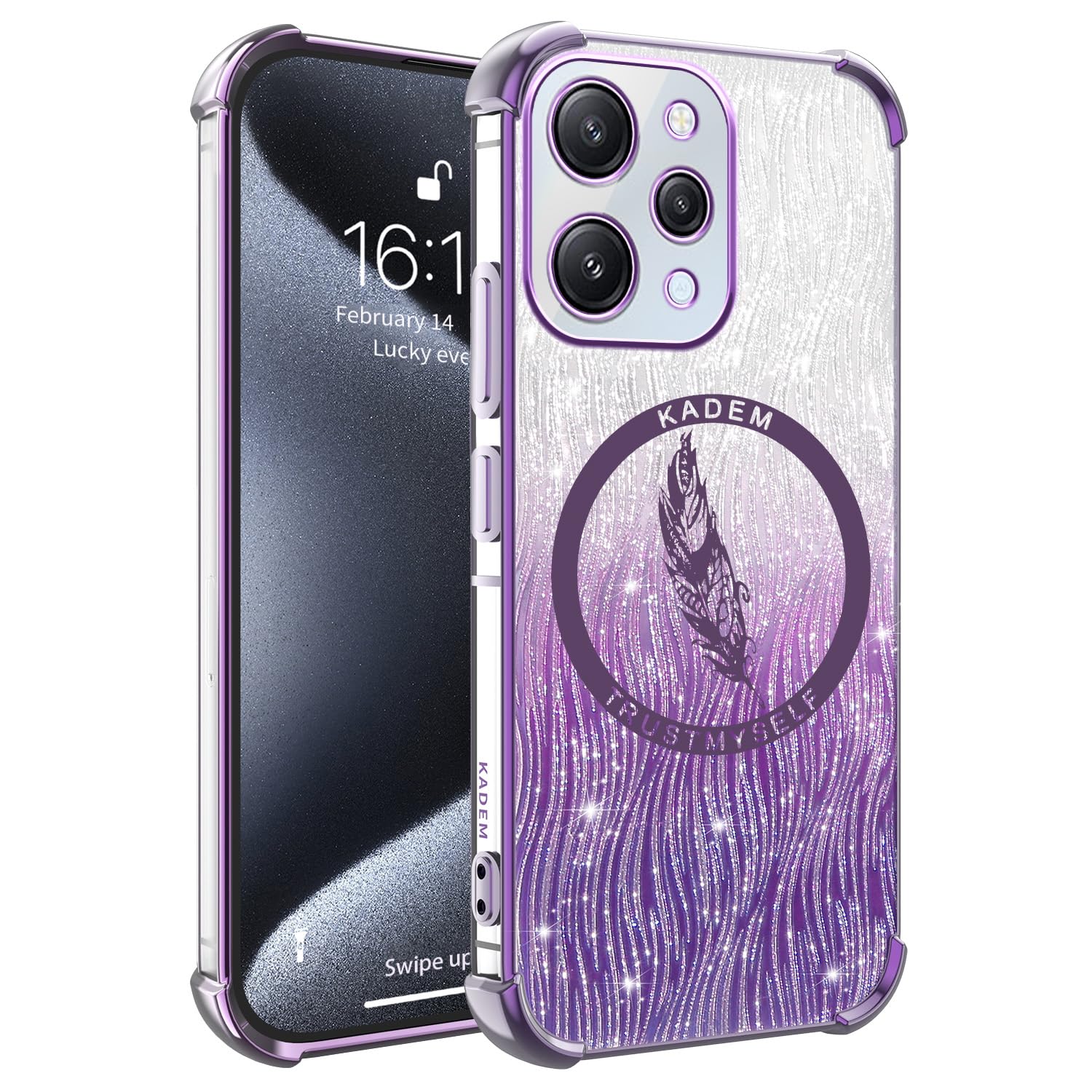Glitzer-Handyhülle Für Google Pixel 7a – Transparent, Stoßfest, Mit Glitzeraufkleber