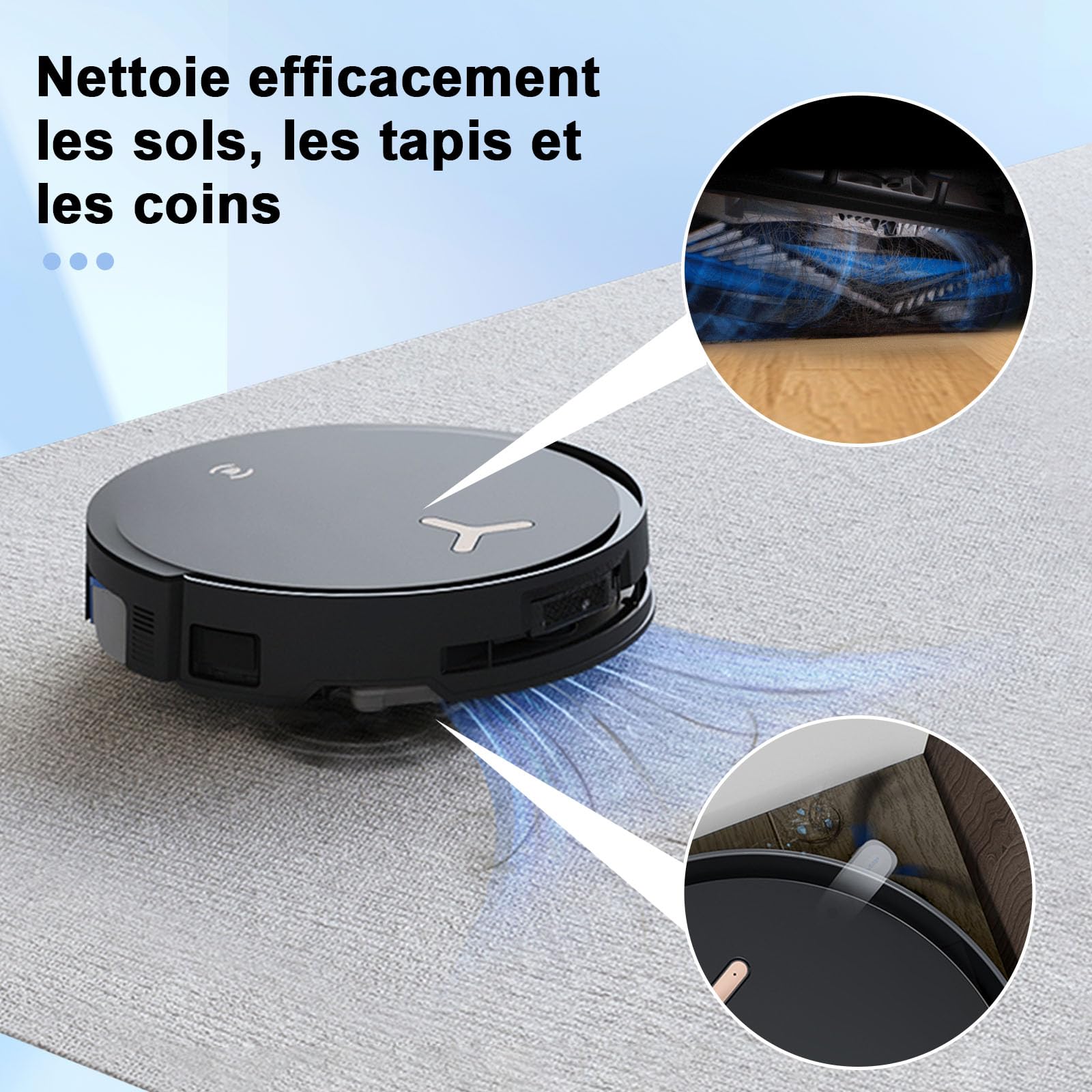 ECOVACS T50 Pro Omni Gen2 Aspirateur Robot, 21000Pa amélioré par T30