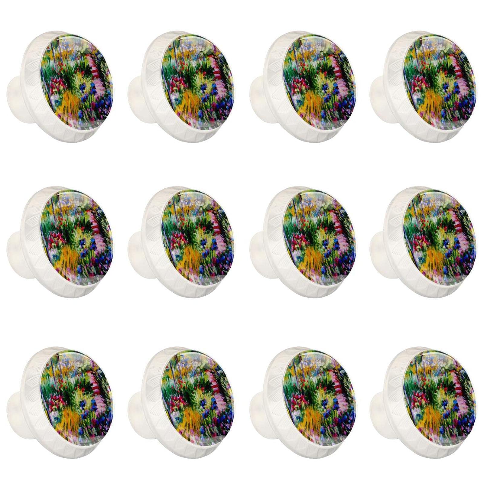 Boutons de quincaillerie d'armoire fleur de printemps et boutons de commode vintage x12