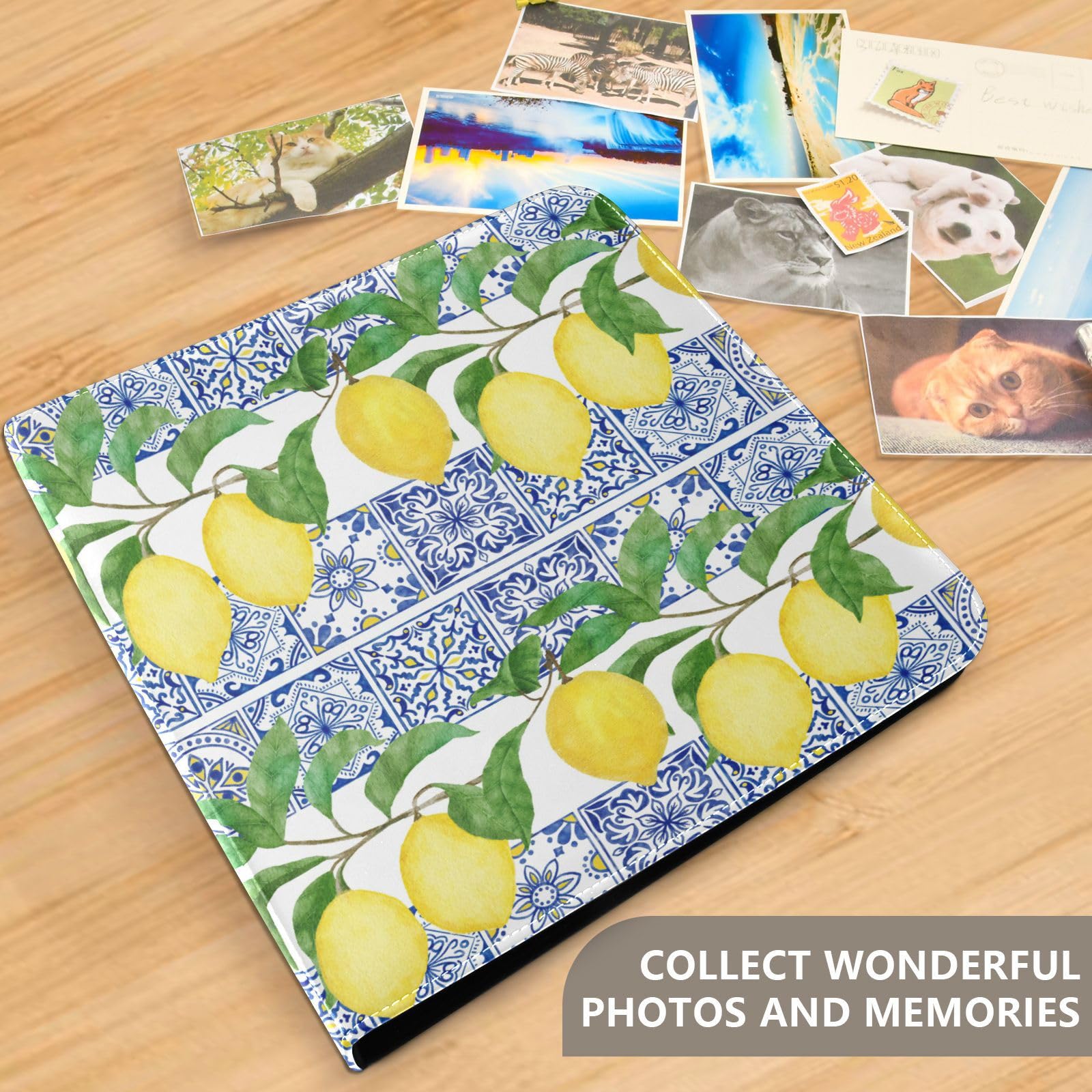 Álbum de fotos, páginas autoadhesivas, álbumes de fotos universitarios, 4 x 6 pulgadas, limones bohemios