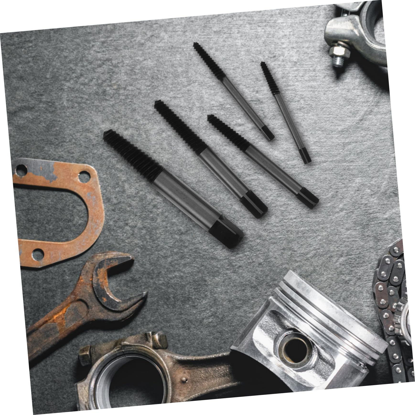 Beatifufu 5pcs Set Screw Extractor Bolt Removal Tool Screw Extractor Kit Carbon Steel Hex Bolt Extractor