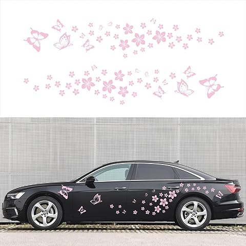 Butterfly Flower Graphic Car Sticker Fun DIY Waterproof Decal for car Door Hood Bum...