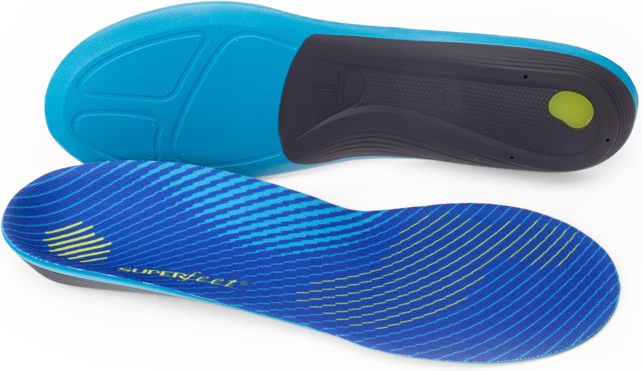 Superfeet Run Support Medium Arch Insoles - Trim-to-Fit Inserts for Running Shoes - UK 10.5-12