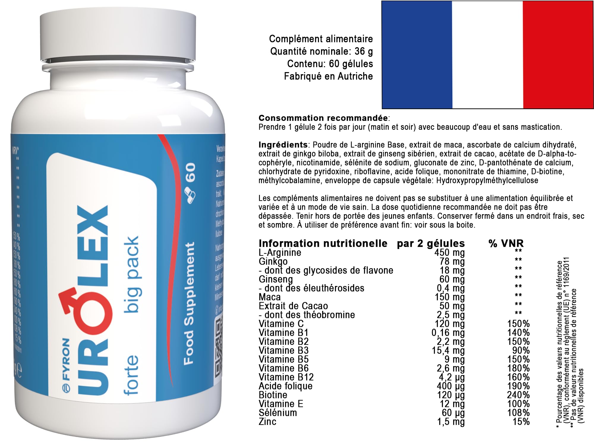 Urolex forte für Männer - 180 Kapseln (3x60 Kapseln) - 3er Pack
