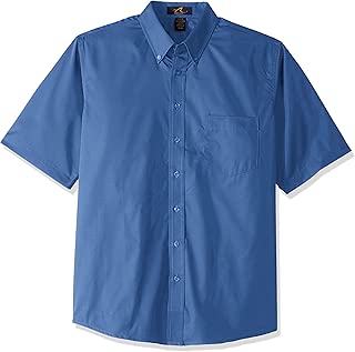 Men's Short Sleeve Buttown Down Shirt with Teflon, Crimson, Medium - coolthings.us