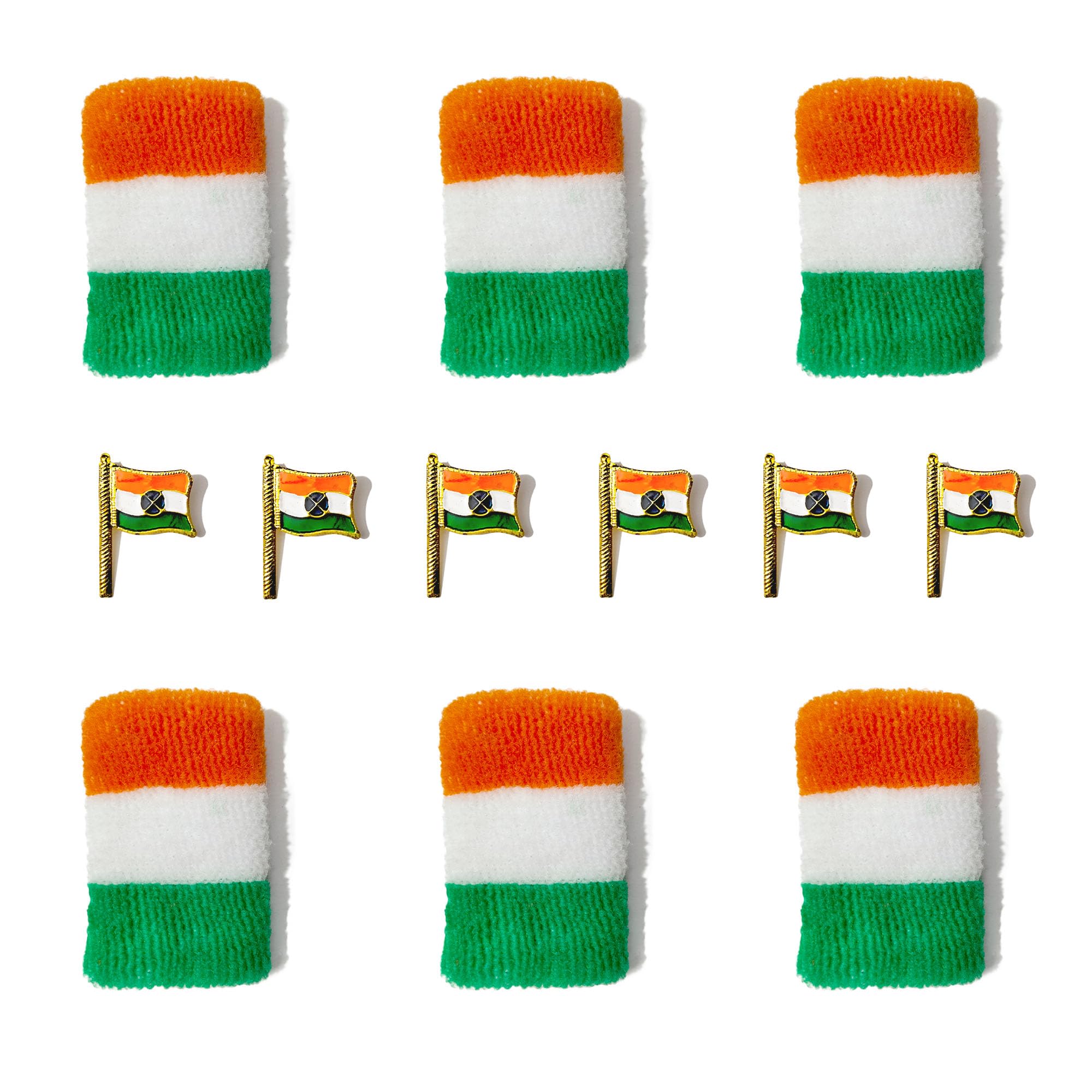 JASHAN Batches and Wrist Band | 12 Items | Tiranga Broach | Wrist Band (Flag Broach) (B0CRHSMGYN) Amazon Price History, Amazon Price Tracker