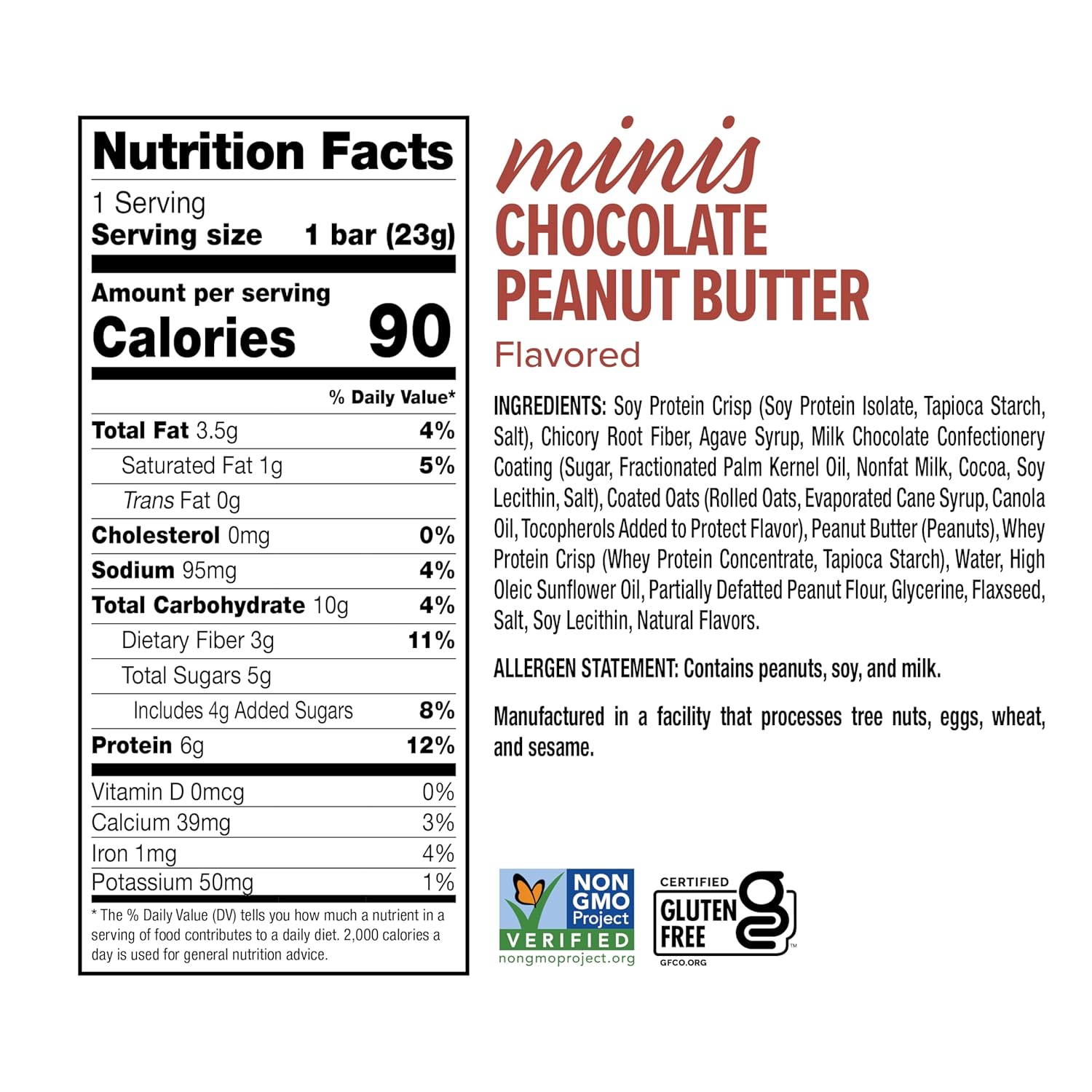 Ready® Clean Minis Protein Bars – Healthy Snack Bars with Whey Protein & Fiber | Gluten-Free, Non-GMO, On-the-Go Snack for Kids & Adults | 90 Cal Energy Bites | Chocolate Peanut Butter (20 bars)