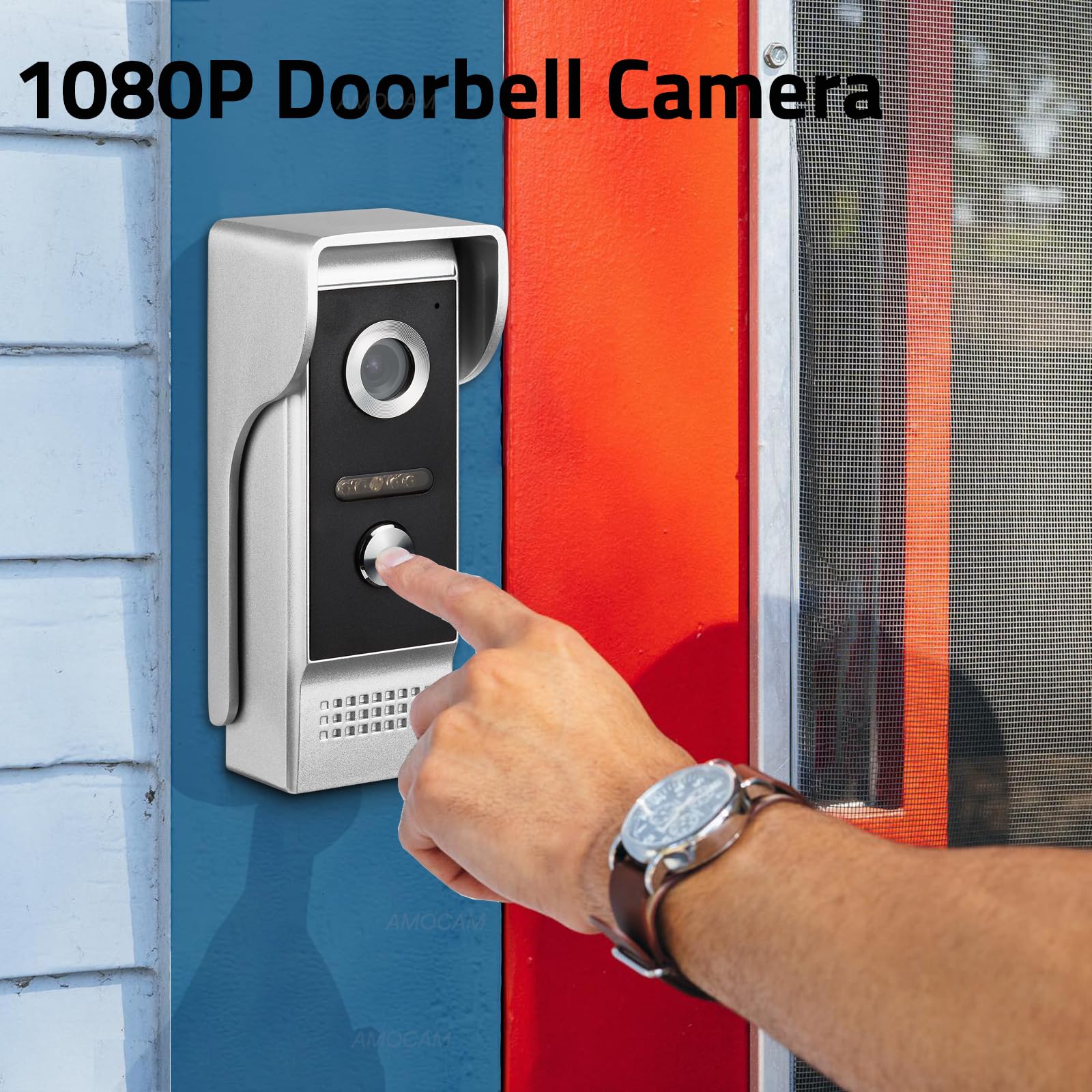 Videocitofono cablato con videocitofono, monitor da 9 pollici, kit per videocitofono con videocamera HD, supporto per sblocco, monitoraggio, citofono bidirezionale per villa, casa, ufficio